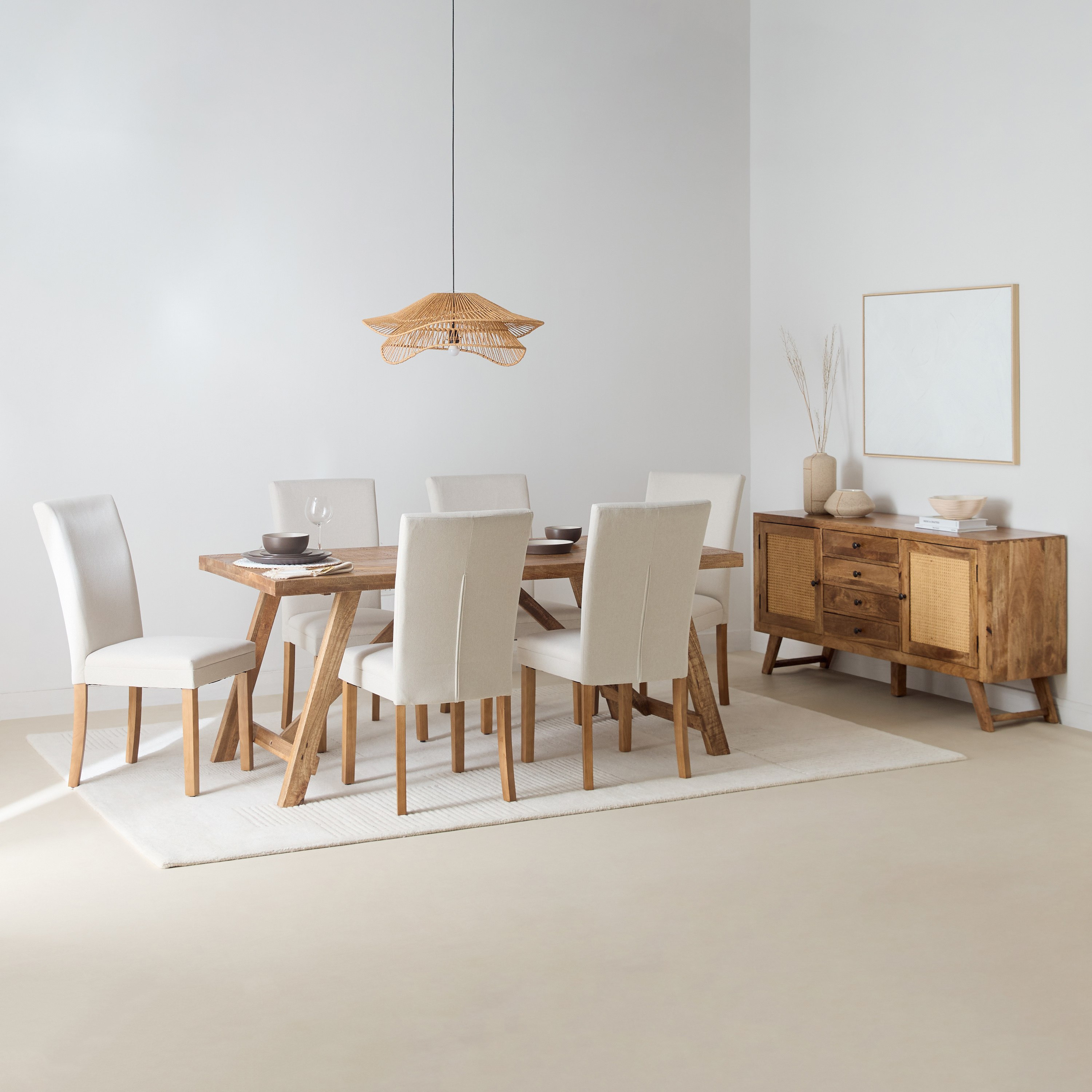 Vendra Kinston 6-Seater Solid Wood Dining Table-hbxdiningroom-diningtablesandsets-diningtables-sixseater-image-5