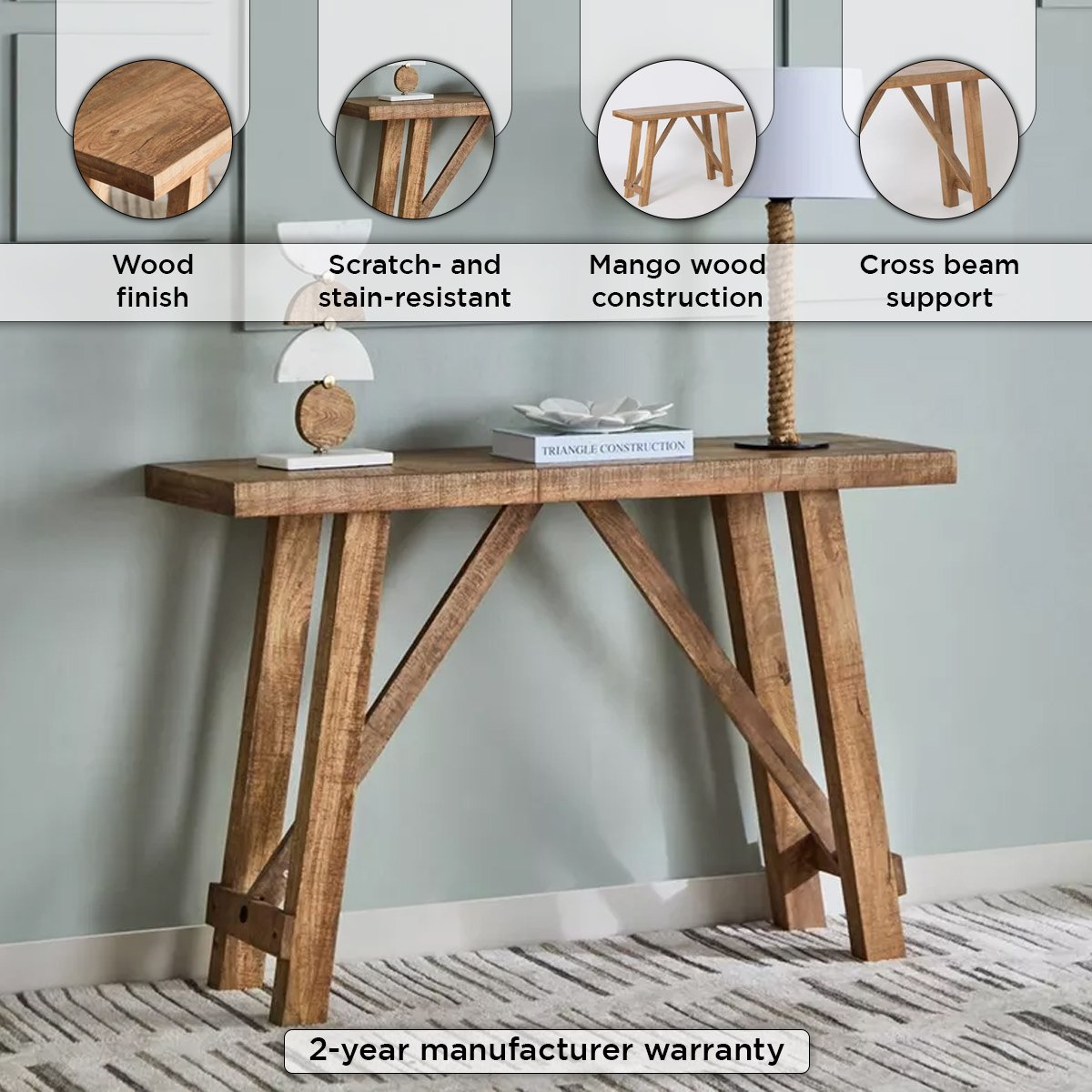 طاولة كونسول من الخشب الصلب - كينستون من فيندرا -hbxfurniture-tablesandstands-consoletables-image-4