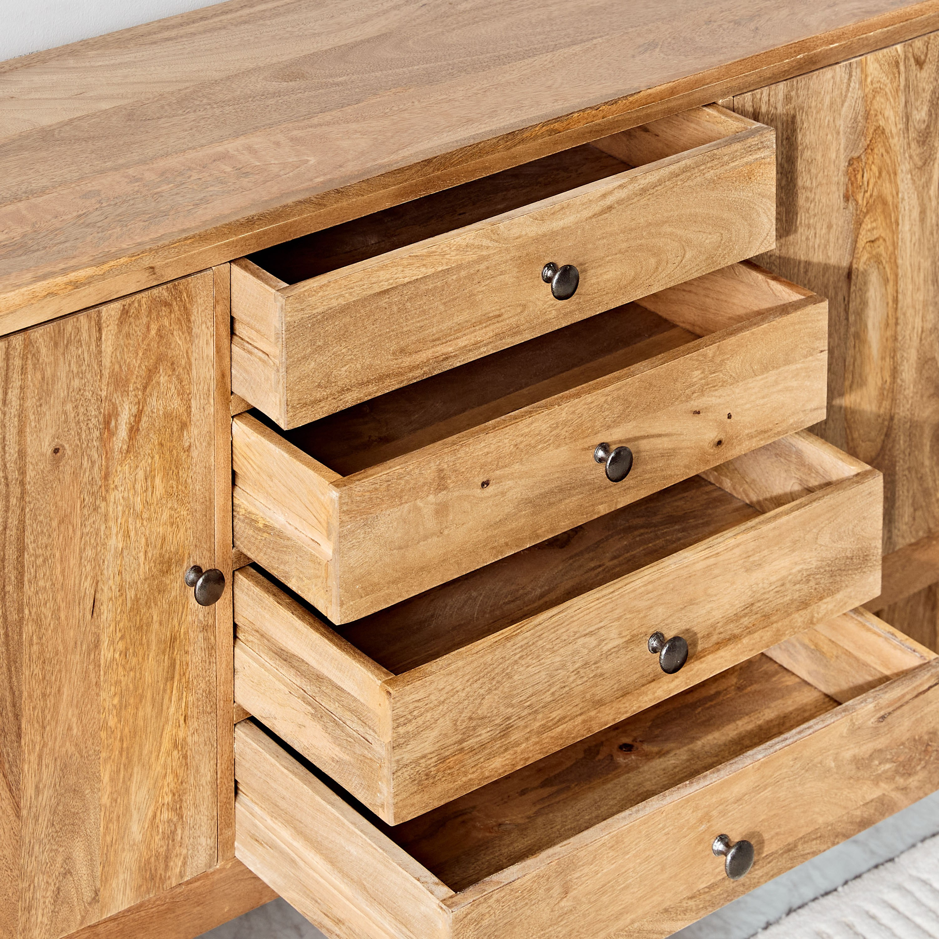 Cavon Clayton 4-Drawer Solid Wood Sideboard Buffet with 2 Doors-hbxfurniture-diningroom-buffetsandsideboards-image-4
