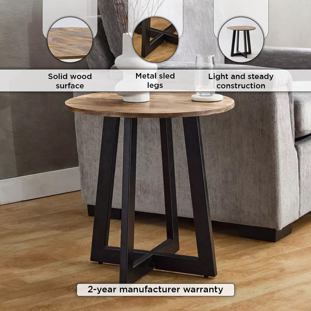 Vendra Clanbay Solid Wood Round End Table-hbxfurniture-livingroom-endtables-image-4
