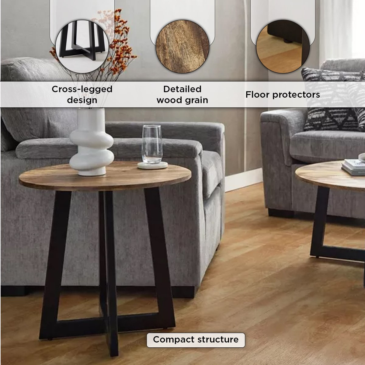 Vendra Clanbay Solid Wood Round End Table-hbxfurniture-livingroom-endtables-image-6