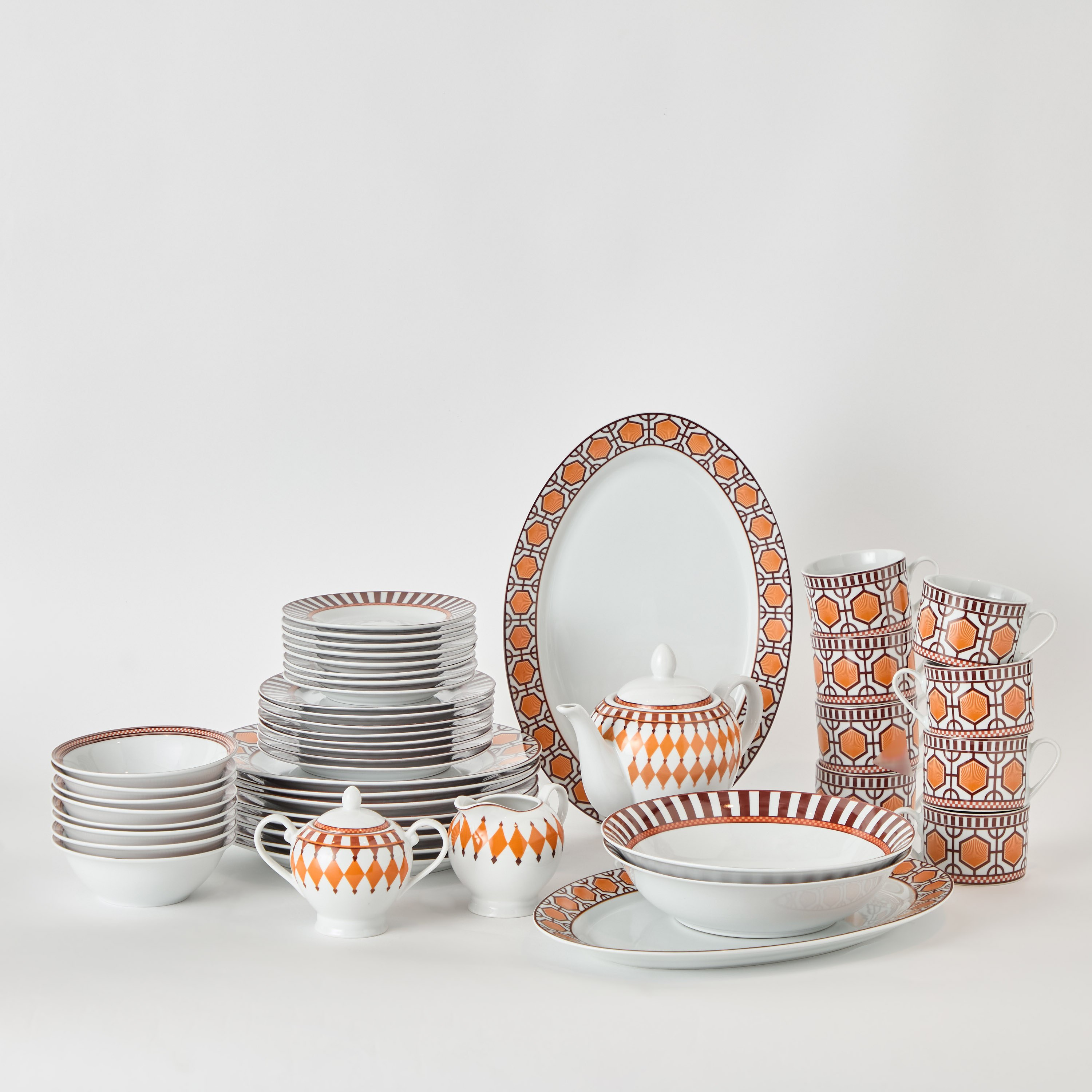 Buy Dramatic 49 Piece Dinner Set Online in Bahrain Homebox