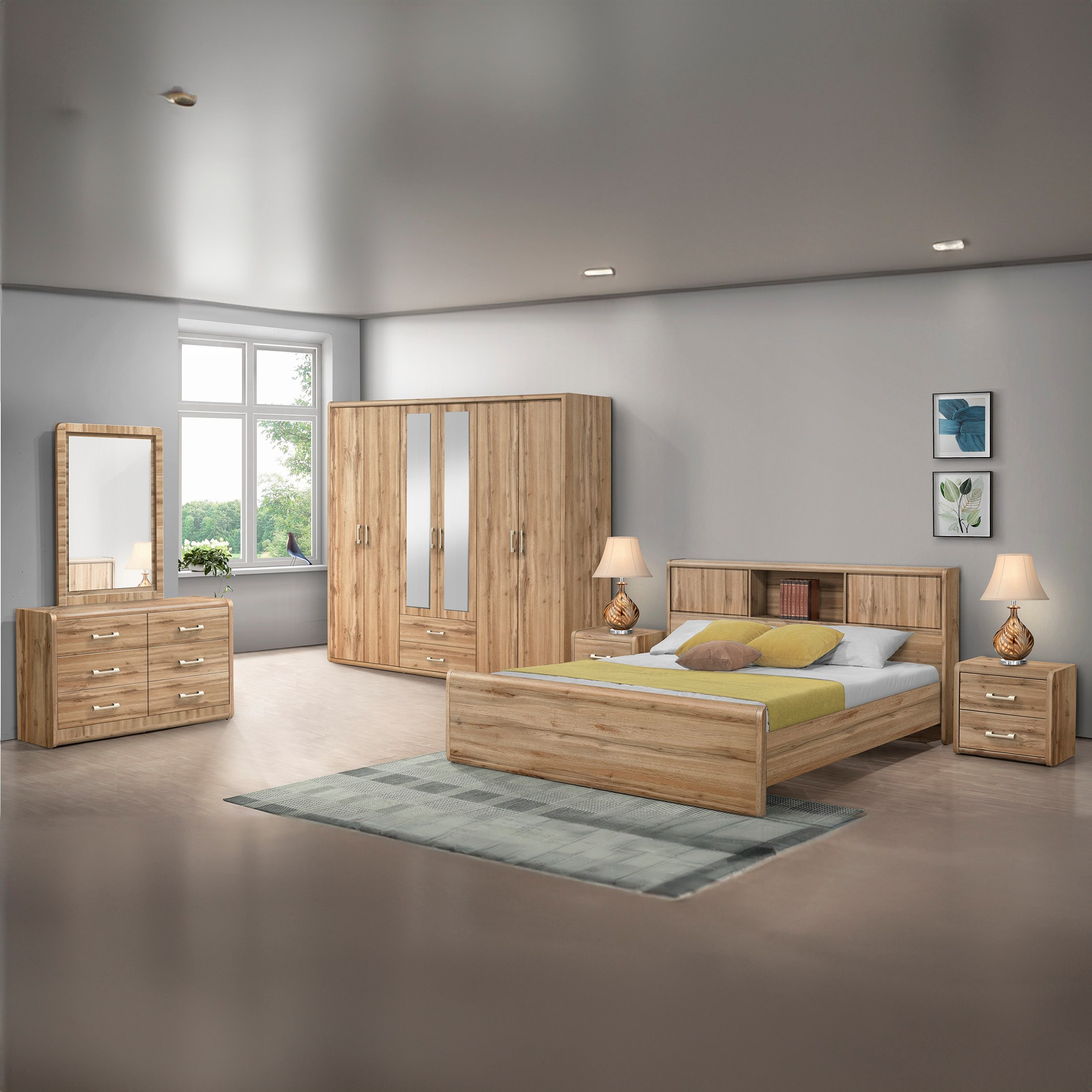 خزانة ملابس 6 أبواب مع درجين و2 مرآة - جورجيا من موڤو-hbxfurniture-wardrobes-image-9