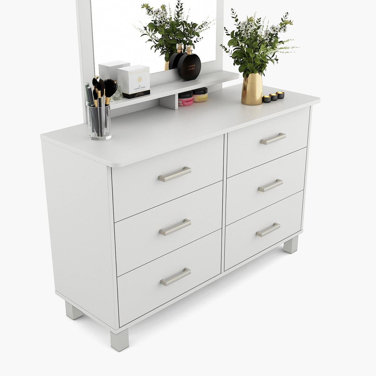 طاولة تزيين ماستر 6 أدراج مع مرآة من ماين-hbxfurniture-bedroom-dressersandmirrors-image-10