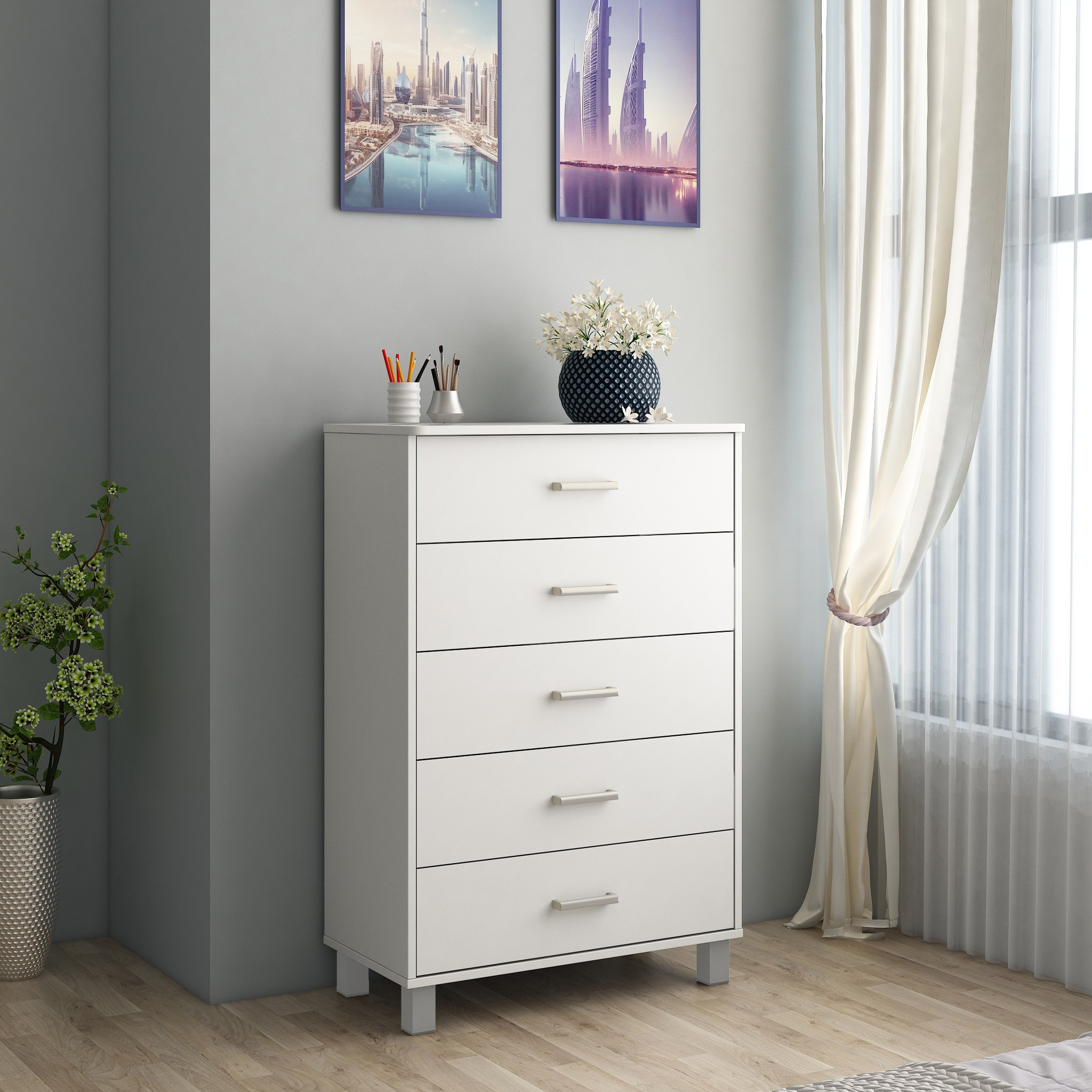 Maine Chest of 5-Drawers-hbxfurniture-dressersandchests-chestofdrawers-image-1