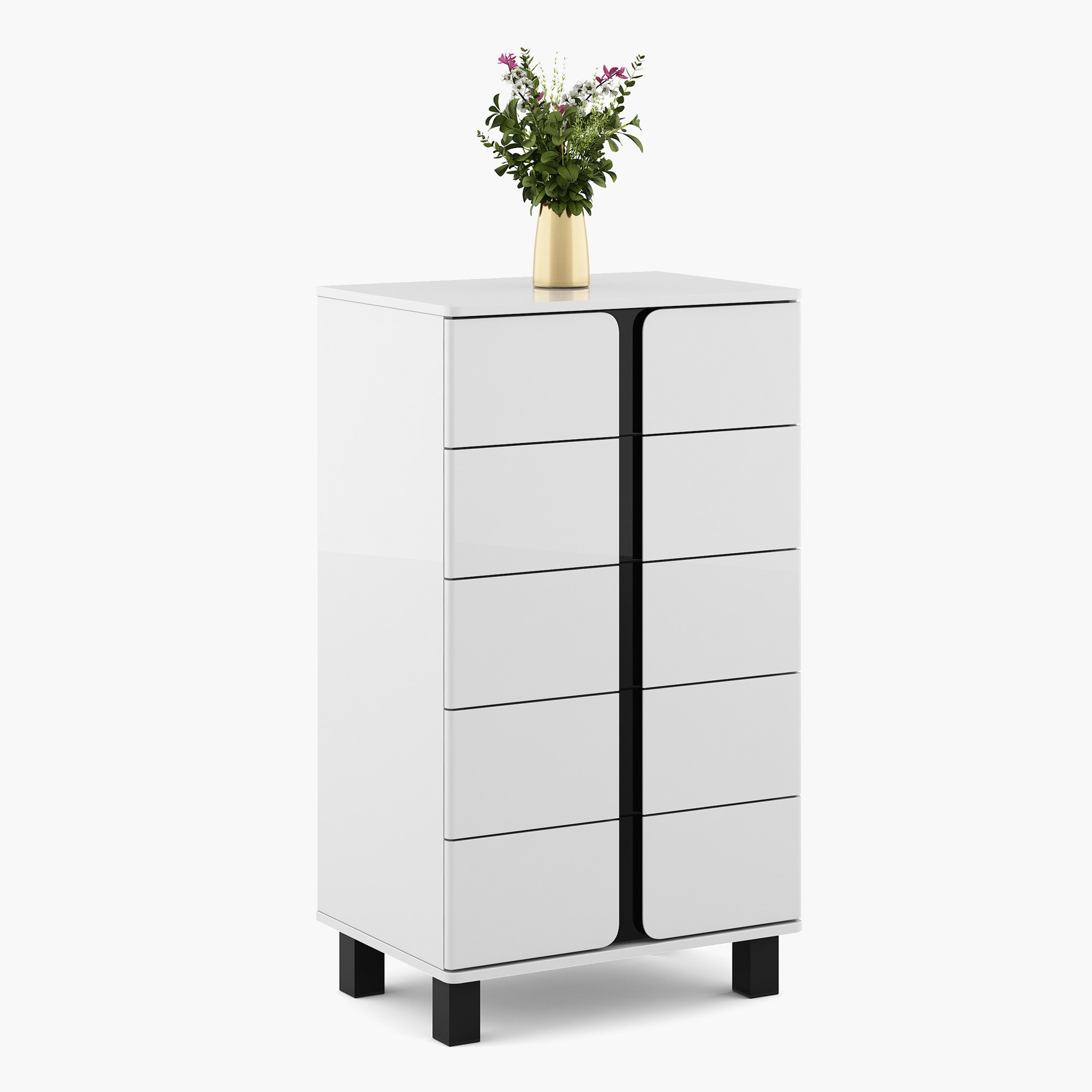 وحدة تخزين 5 أدراج  بتصميم عالي اللمعان من براج-hbxfurniture-dressersandchests-chestofdrawers-image-8