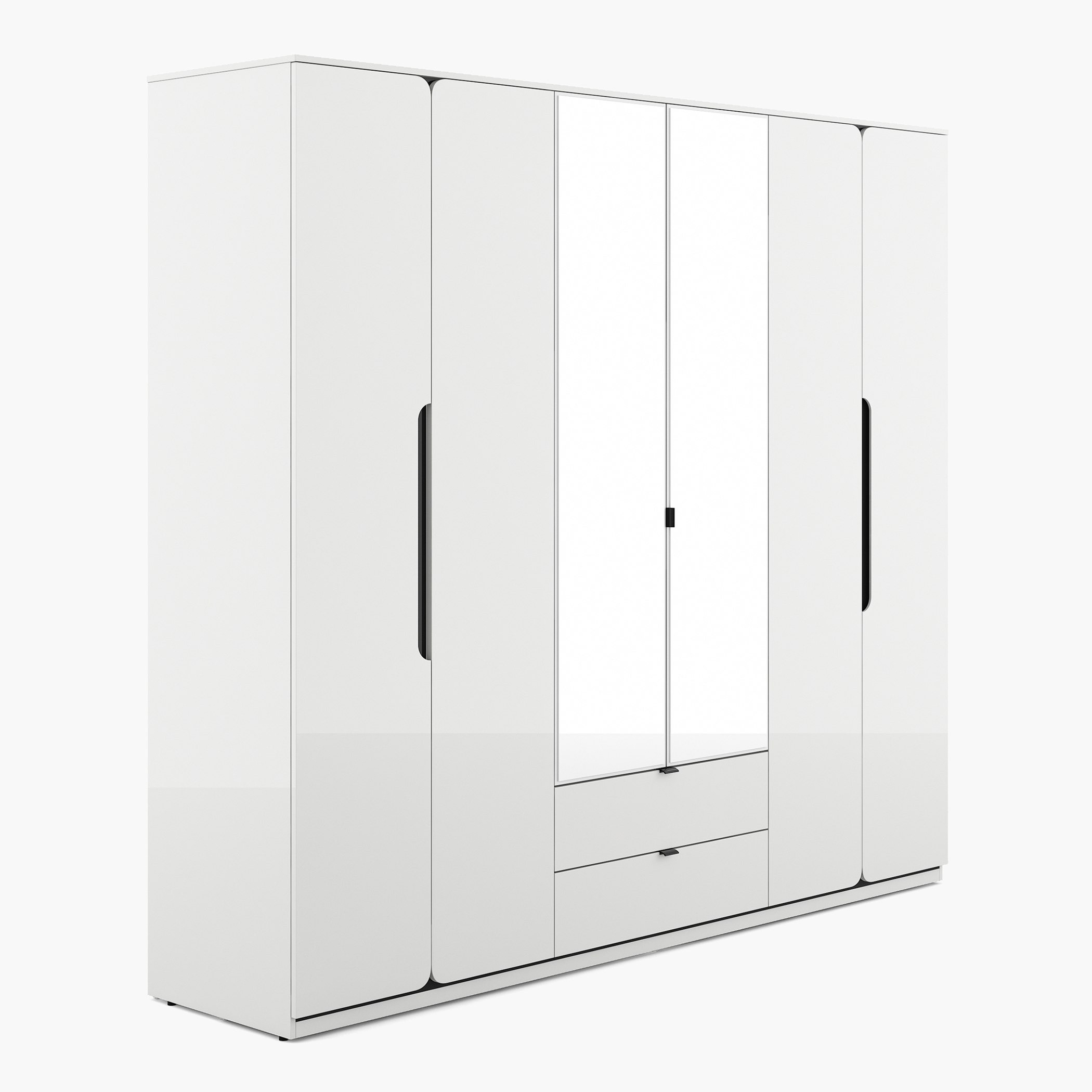 خزانة ملابس 6 أبواب ودرجين ومرآة شديدة اللمعان من براج-hbxfurniture-wardrobes-image-3