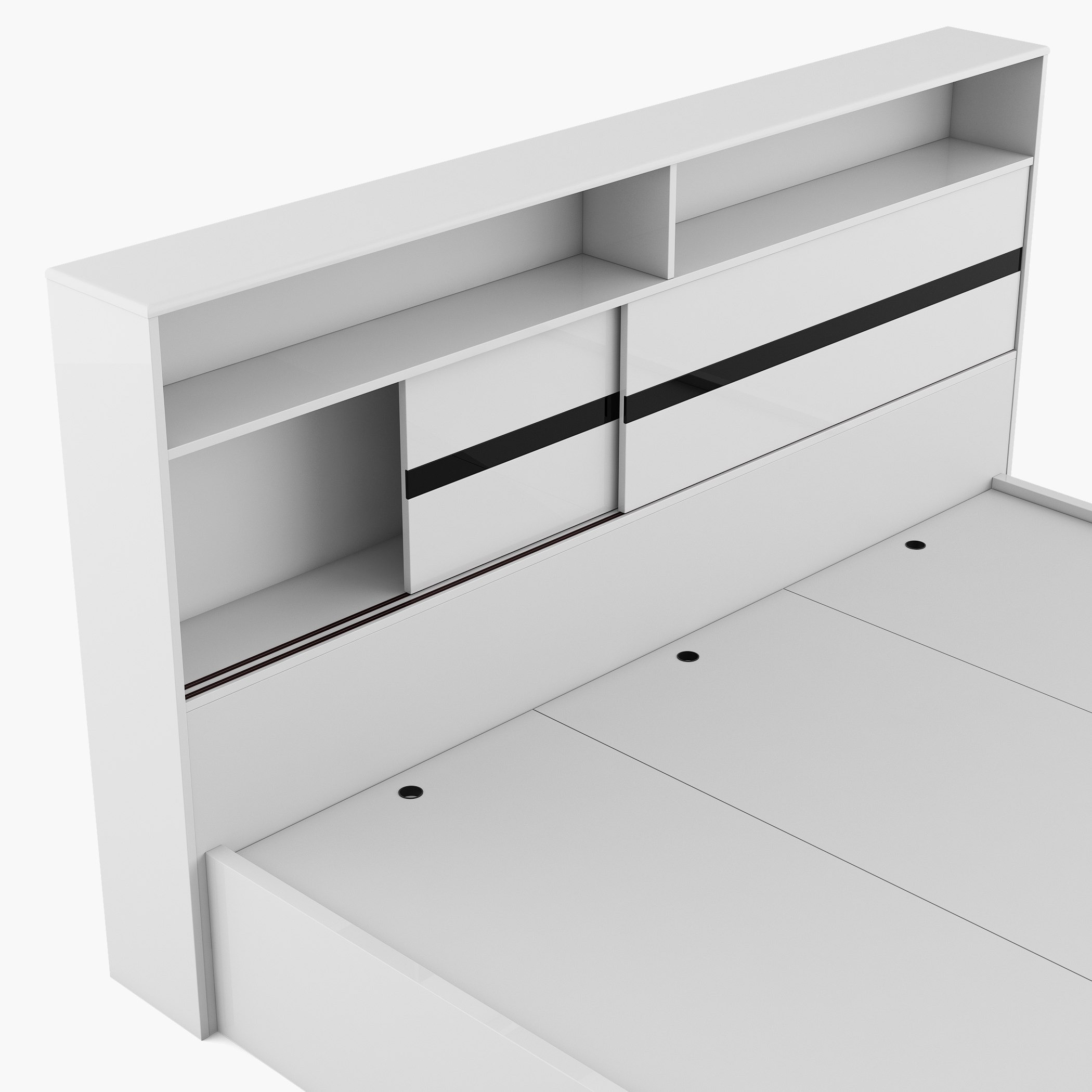 طقم غرفة نوم كينج 5 قطع شديد اللمعان من براج - 180x200 سم-hbxbedroom-bedsandbedsets-bedroomsets-king-image-3
