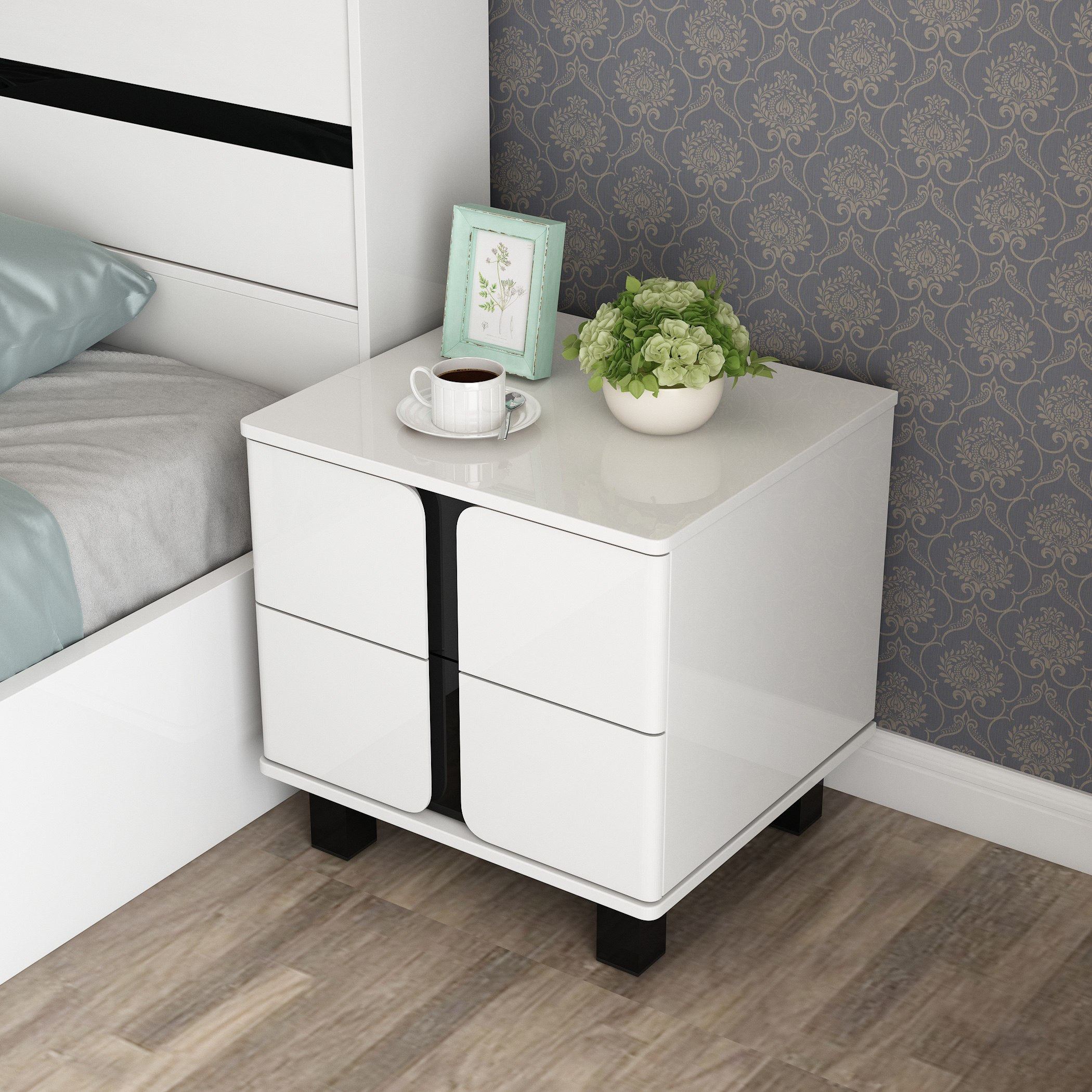 طقم غرفة نوم كينج 5 قطع شديد اللمعان من براج - 180x200 سم-hbxbedroom-bedsandbedsets-bedroomsets-king-image-9