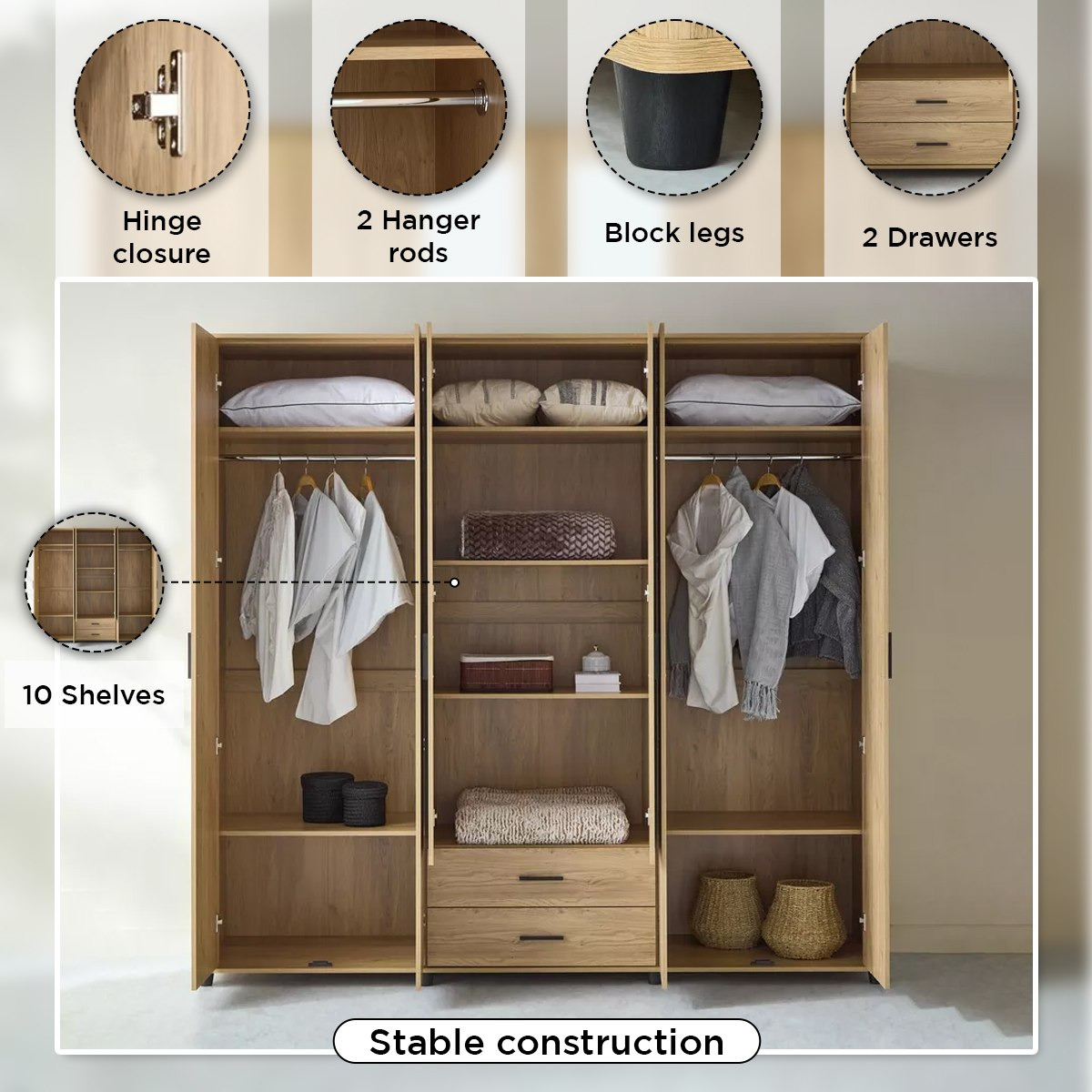 خزانة ملابس 6 أبواب ودرجين ومرآيا من بولتون-hbxfurniture-wardrobes-image-5