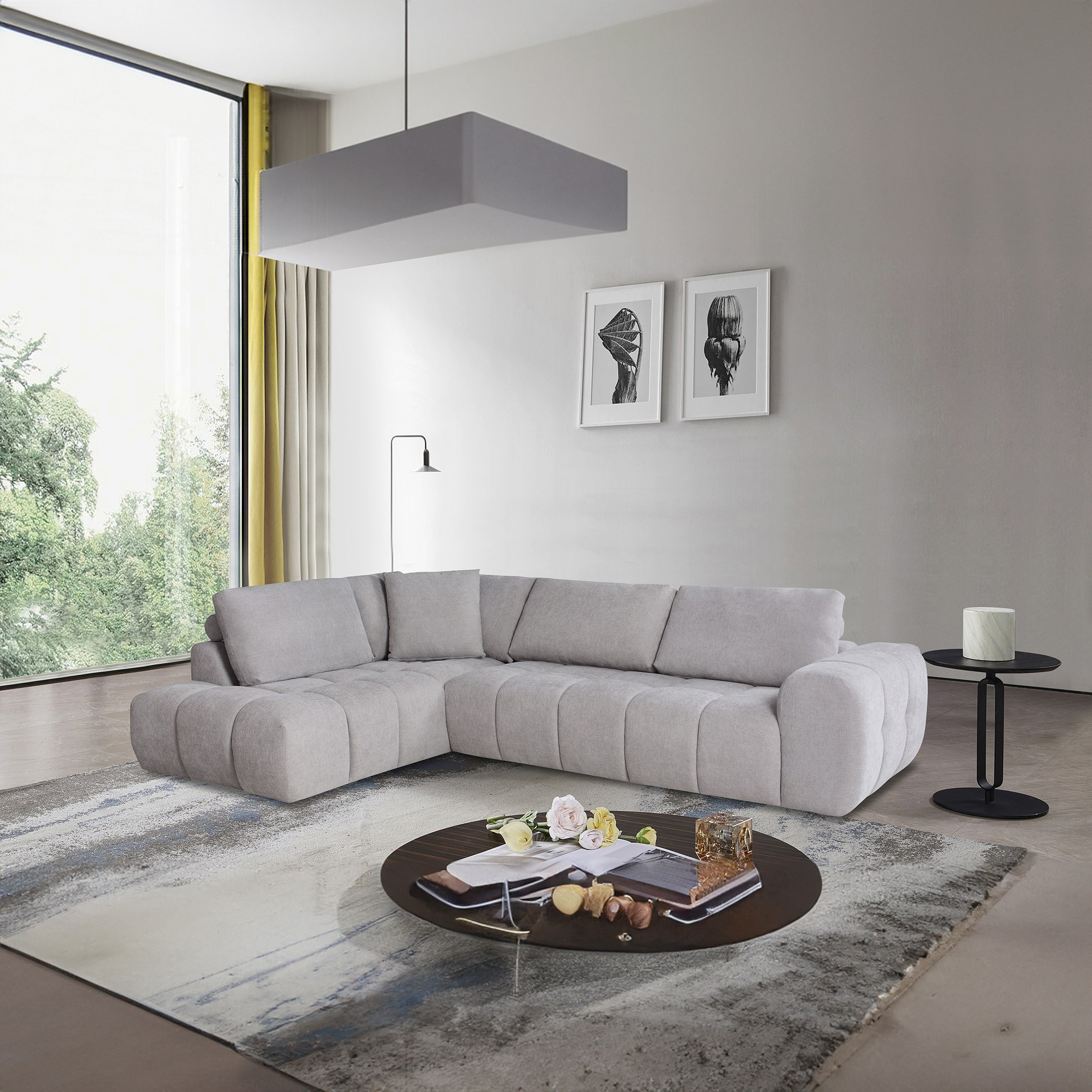 Bubble 5-Seater Left Corner Fabric Sofa-hbxlivingroom-sofasandarmchairs-cornersofas-image-1