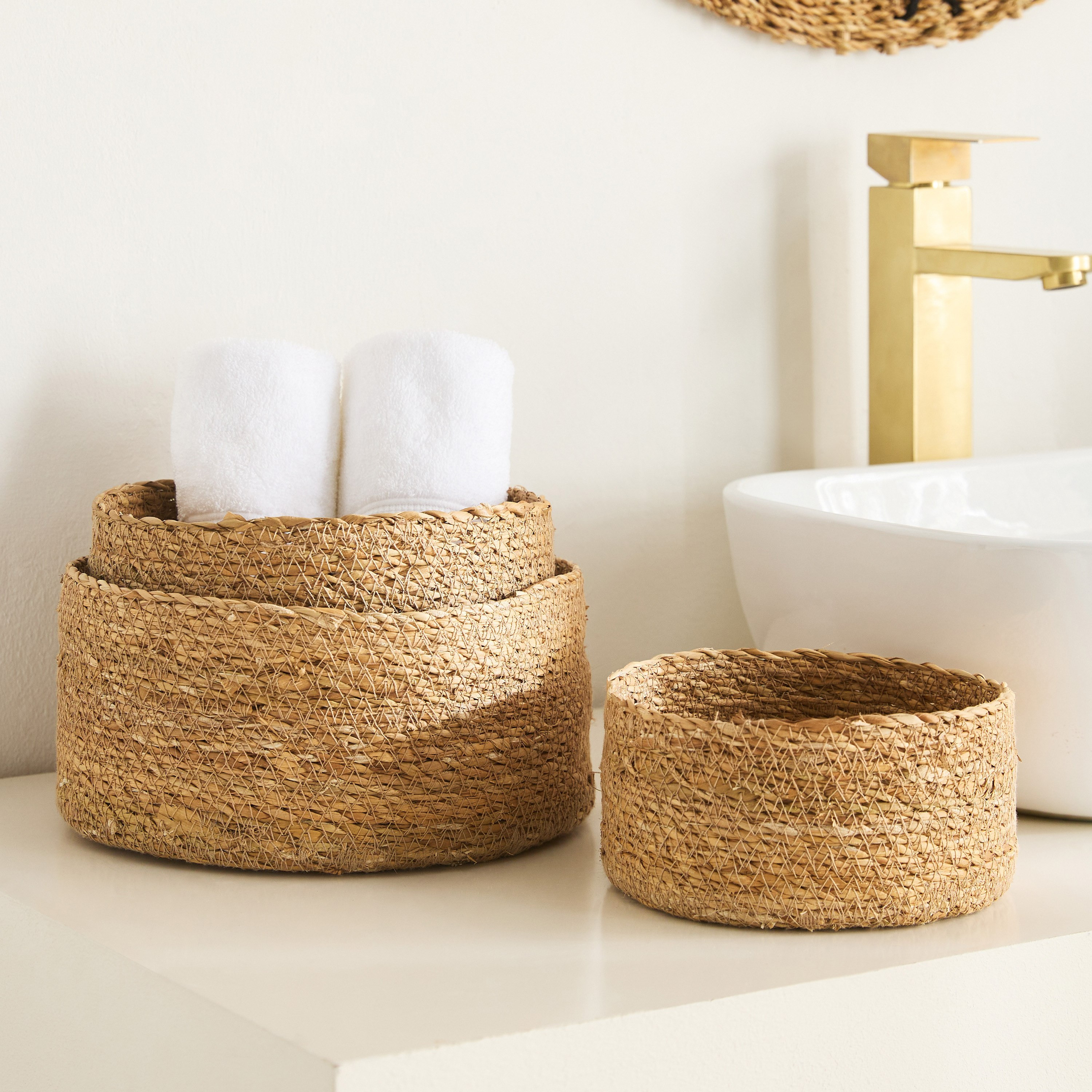 طقم سلات مستديرة متعددة الاستخدامات 3 قطع من ناتشورالوم-hbxbedroom-bedroomaccessories-bedroomstorage-image-1