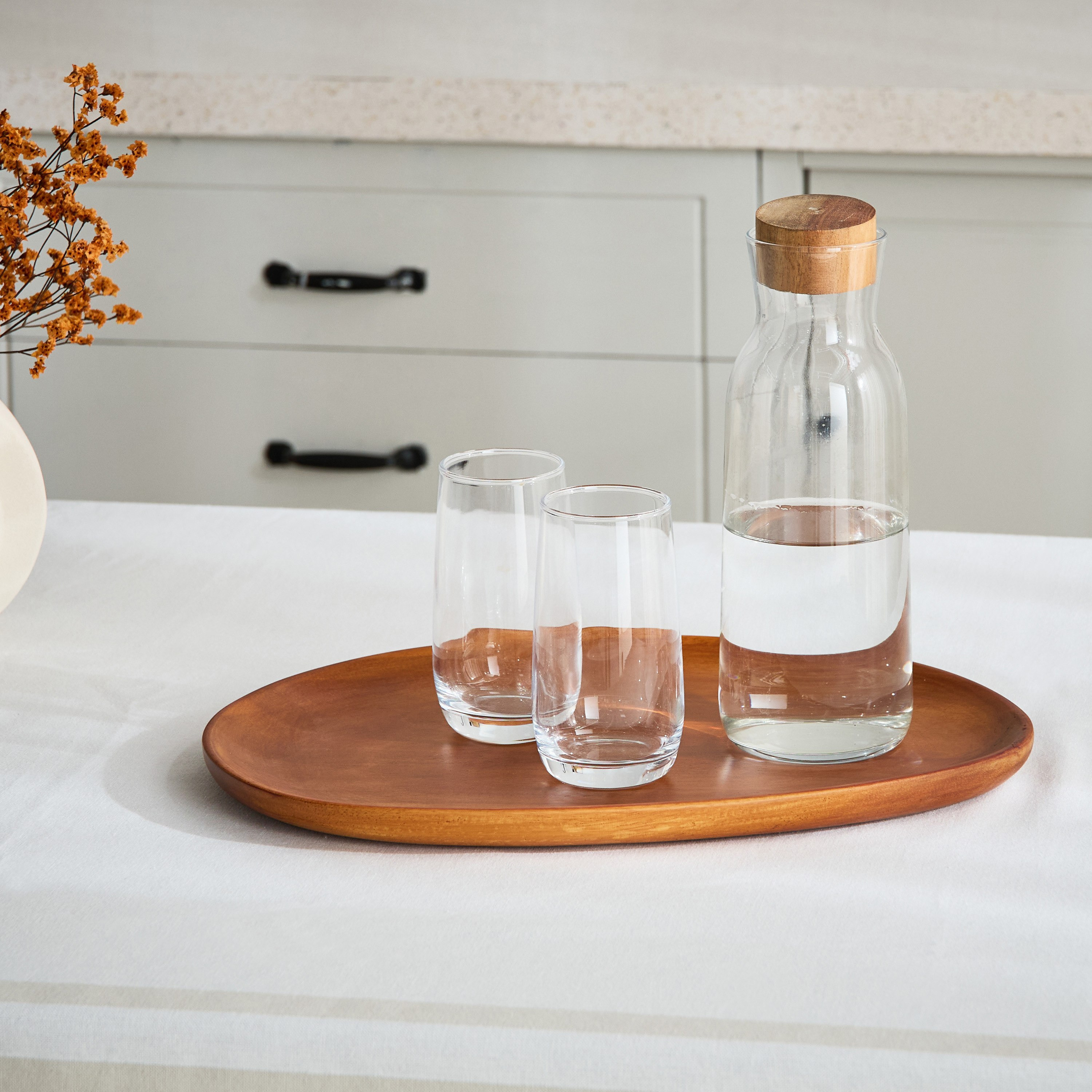 صينية تقديم خشبية - 41x29x2.5 سم-hbxdecorandfurnishings-tabletop-serveware-image-1
