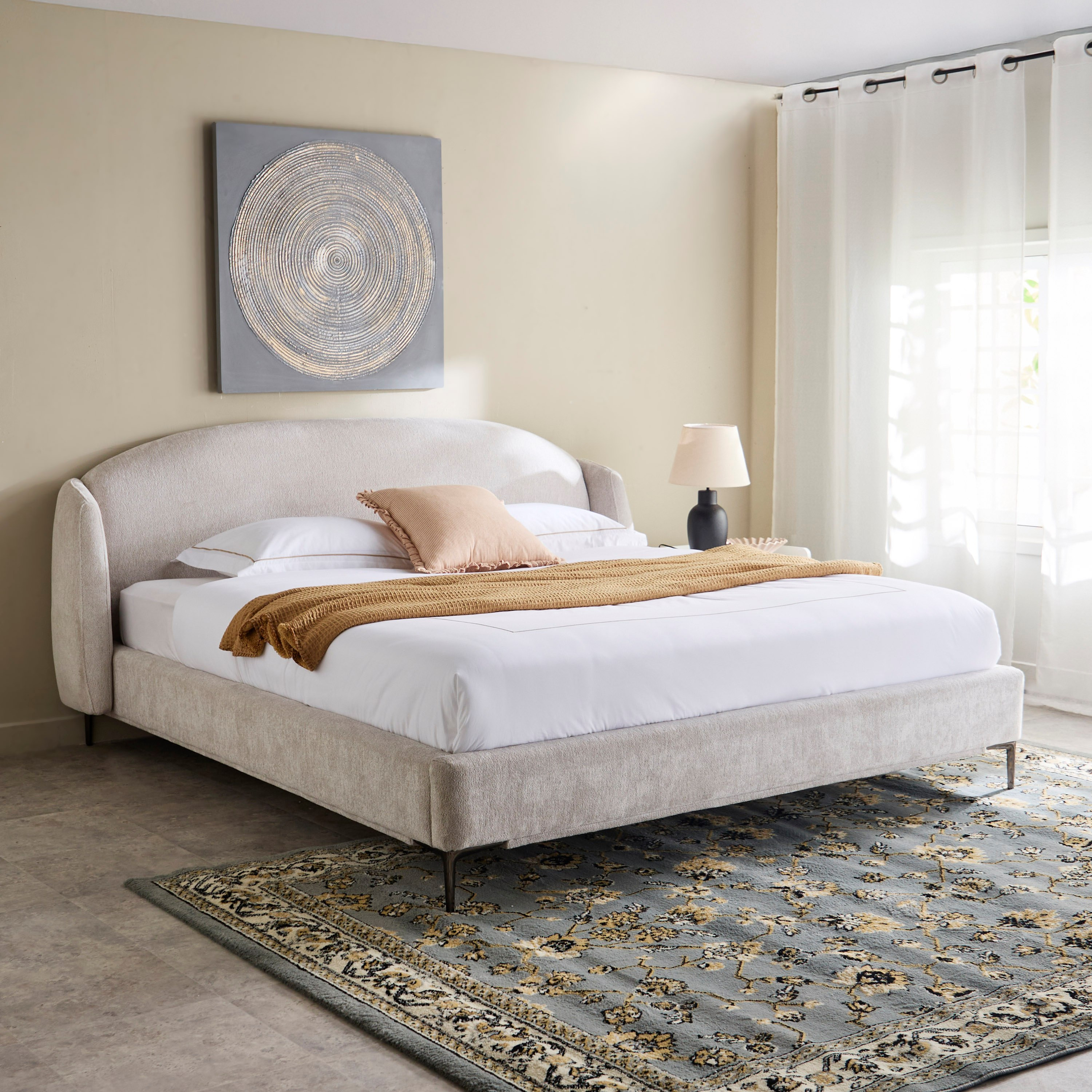 Marwell Dona Upholstered Queen Bed -160x200 cm-hbxbedroom-bedsandbedsets-beds-queen-image-1