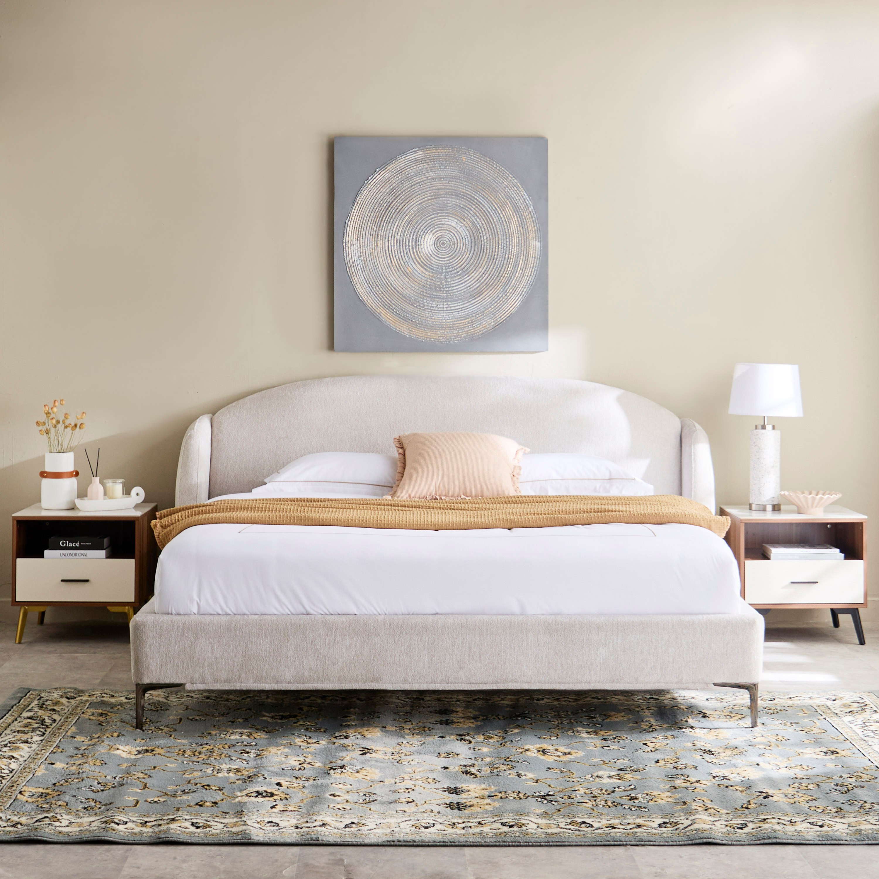 Marwell Dona Upholstered Queen Bed -160x200 cm-hbxbedroom-bedsandbedsets-beds-queen-image-6