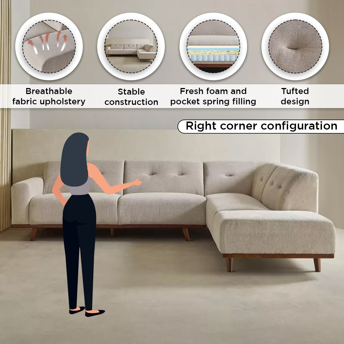 Seattle 5-Seater Right Corner Fabric Sofa-hbxlivingroom-sofasandarmchairs-cornersofas-image-5