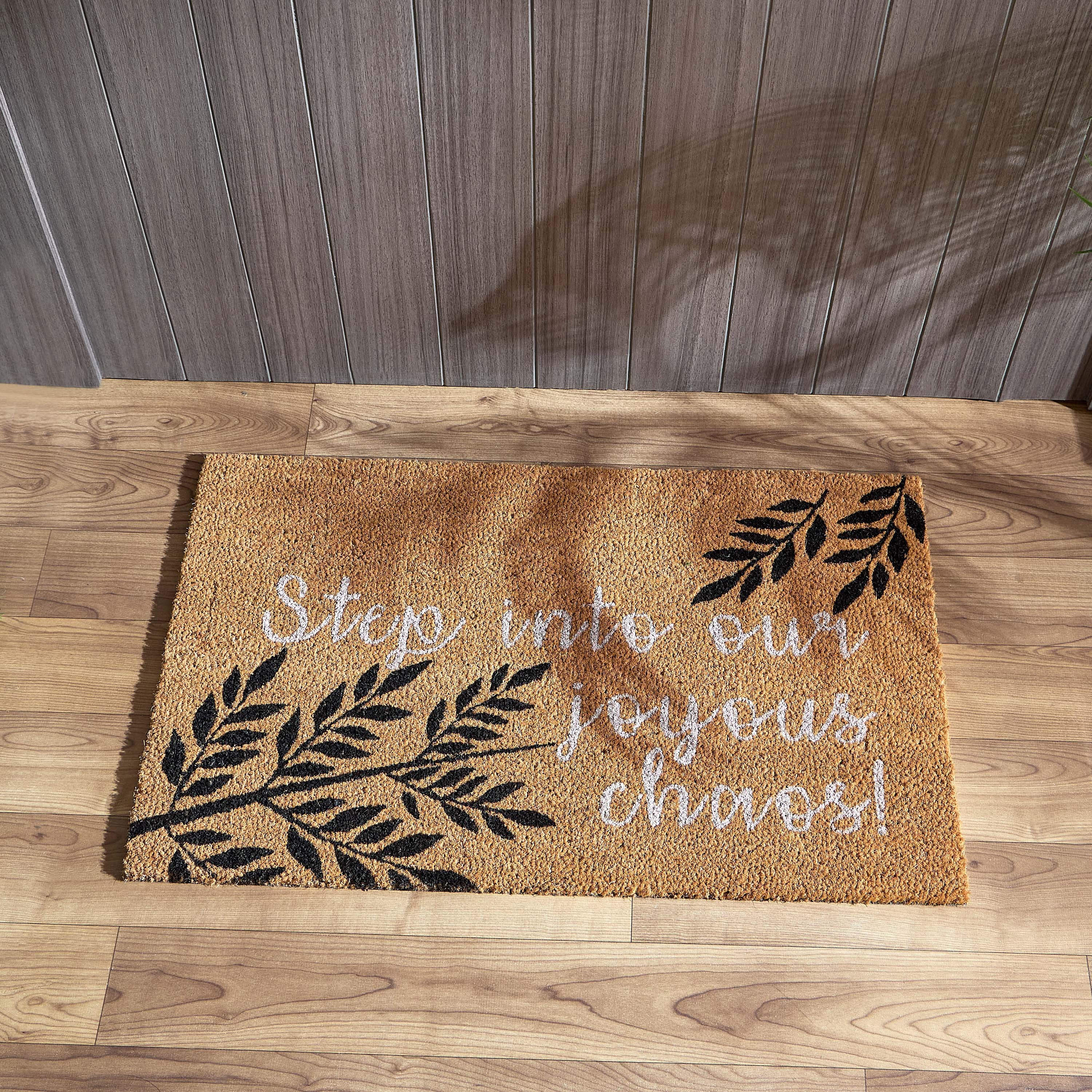 سجادة باب من ألياف جوز الهند بظهر بي في سي وطبعات - 45x75 سم-hbxhomeware-hbxlivingroom-image-2