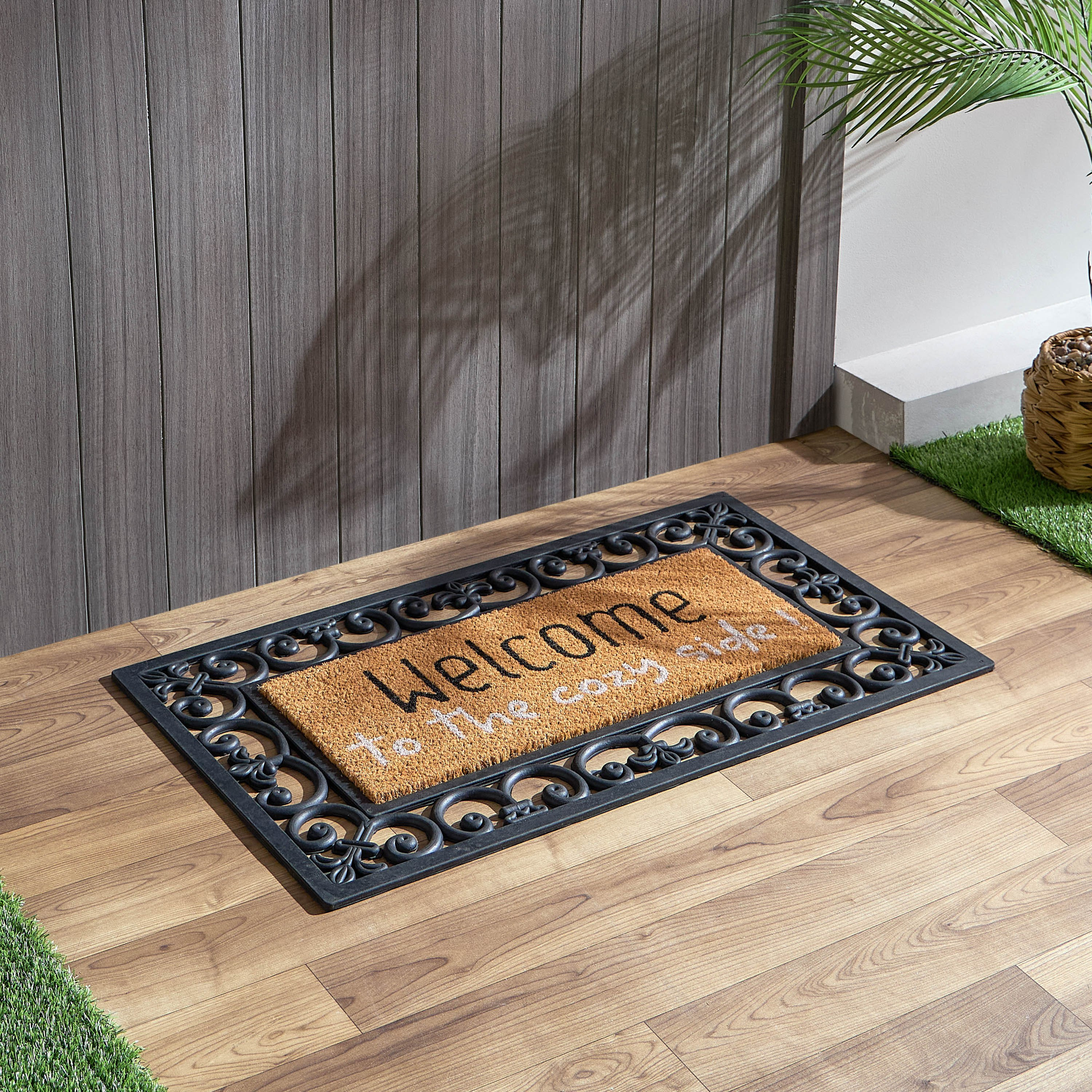 سجادة باب من المطاط وألياف جوز الهند بتصميم متقولب من كوزي - 45x75 سم-hbxhomeware-hbxlivingroom-image-1