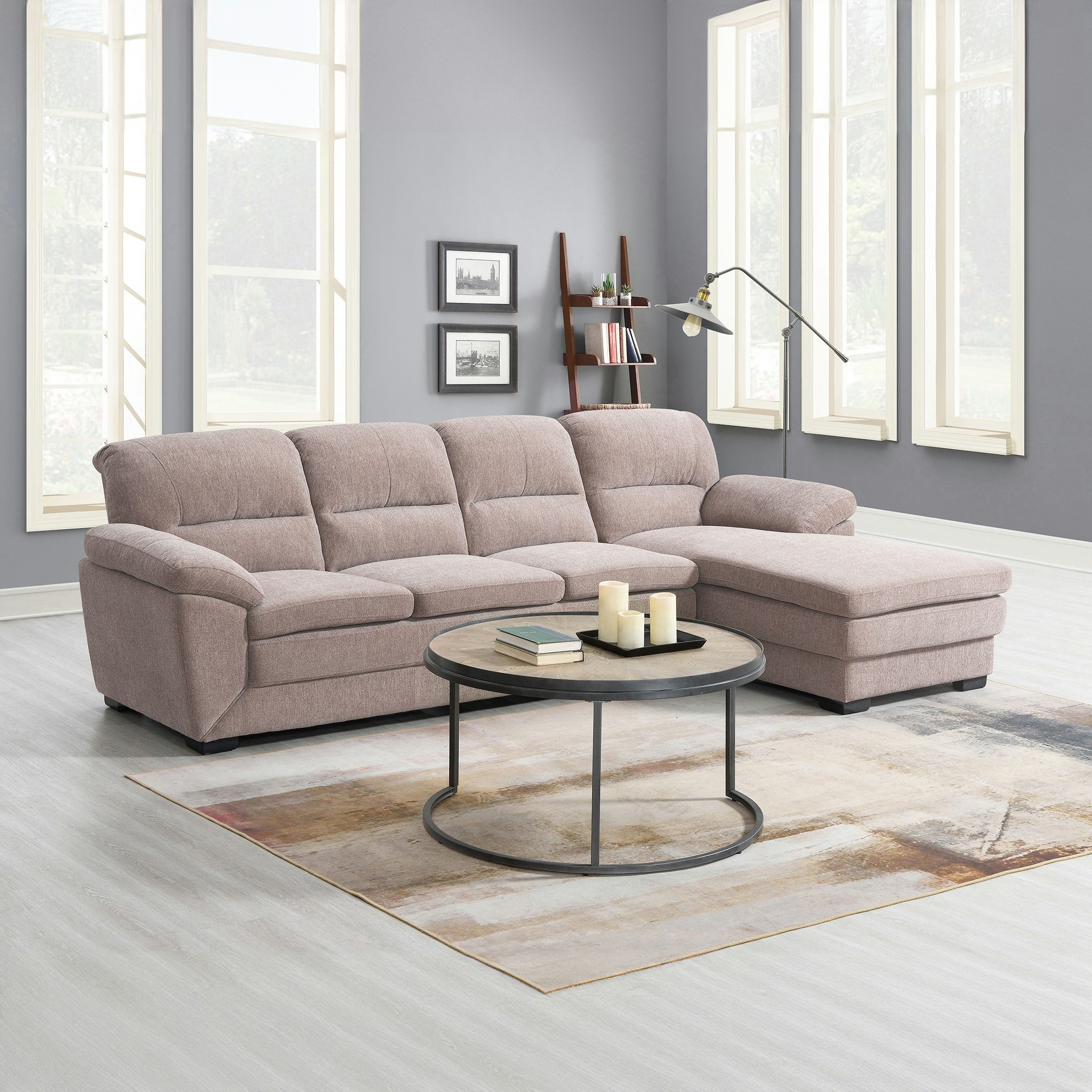 Leonardo 4-Seater Right Corner Fabric Sofa-hbxlivingroom-sofasandarmchairs-cornersofas-image-1