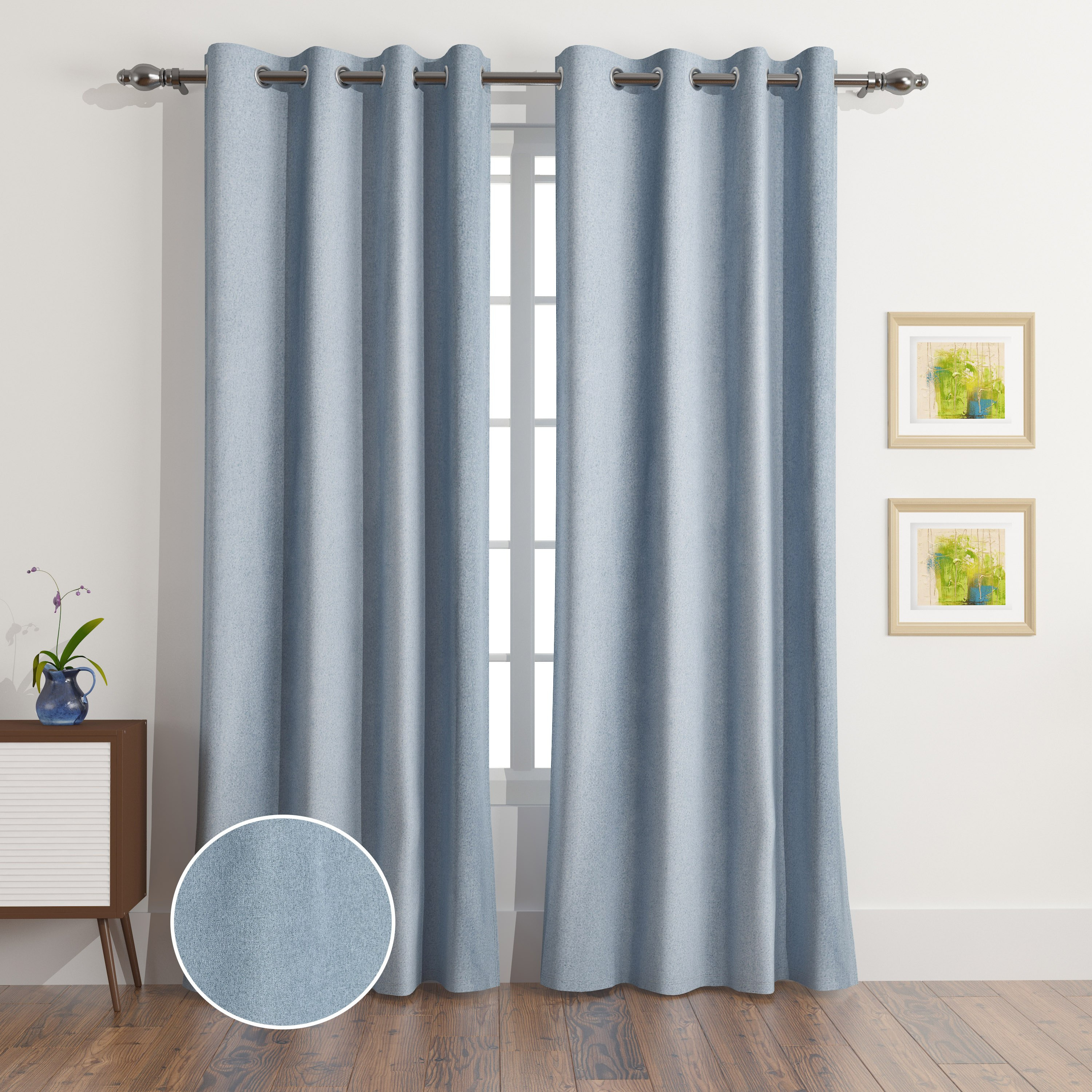 طقم ستائر معتمة منسوجة طويلة جدًا قطعتين من لاباز - 140x300 سم-hbxhomeware-hbxdecorandfurnishings-image-1
