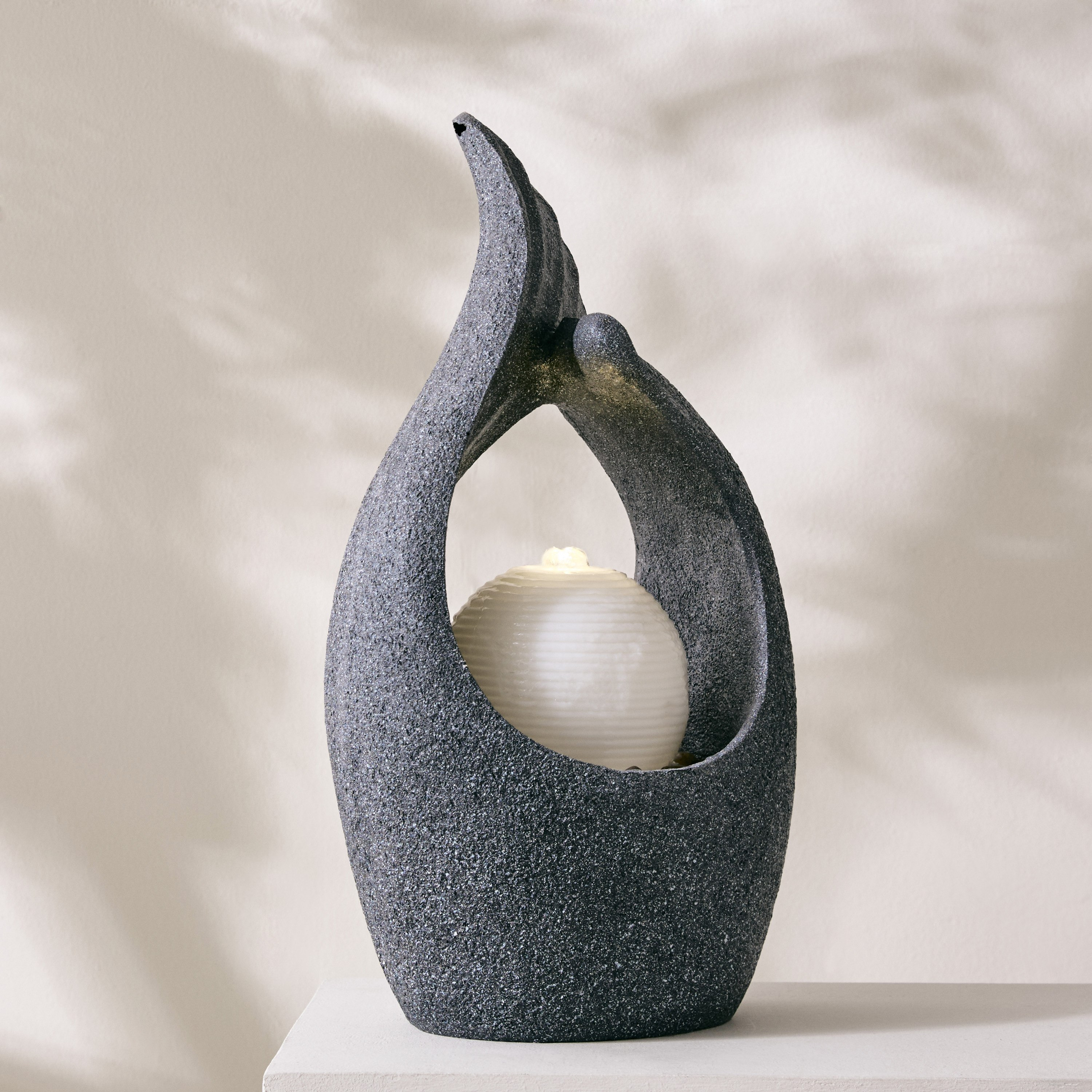 نافورة بإضاءة إل إي دي مستديرة مودرن من بيلين - 27x20x49 سم-hbxhomeware-gardenandoutdoor-outdoorfountain-image-1