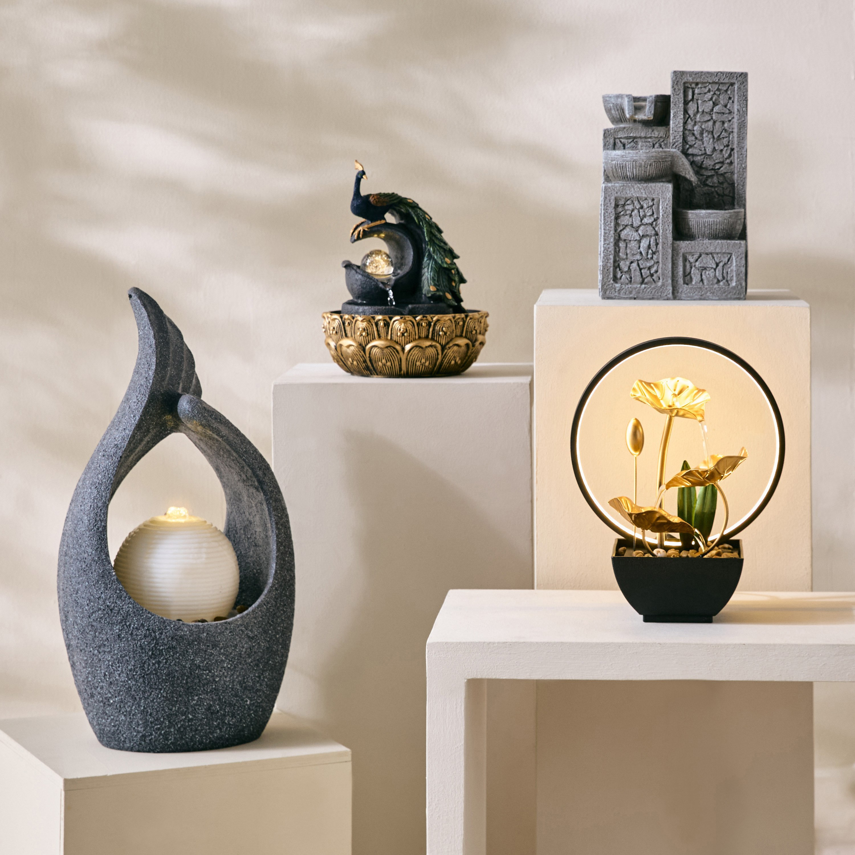 نافورة بشريط إضاءة إل إي دي مودرن من بيلين - 22x13x28 سم-hbxhomeware-hbxoutdoor-image-4