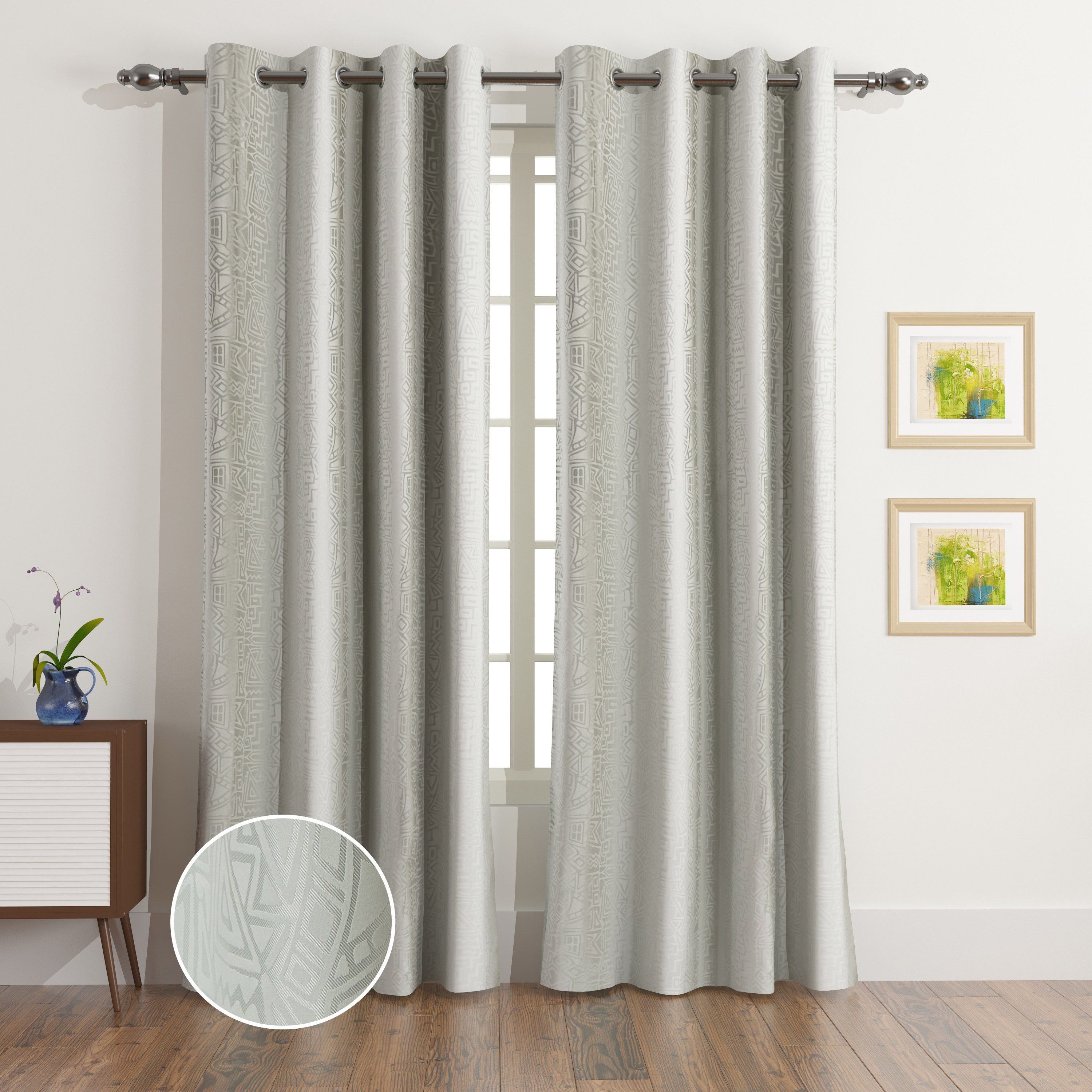 طقم ستائر معتمة جاكار طويلة جدًا قطعتين ماريكو من ريفا - 135x300 سم-hbxhomeware-hbxdecorandfurnishings-image-1
