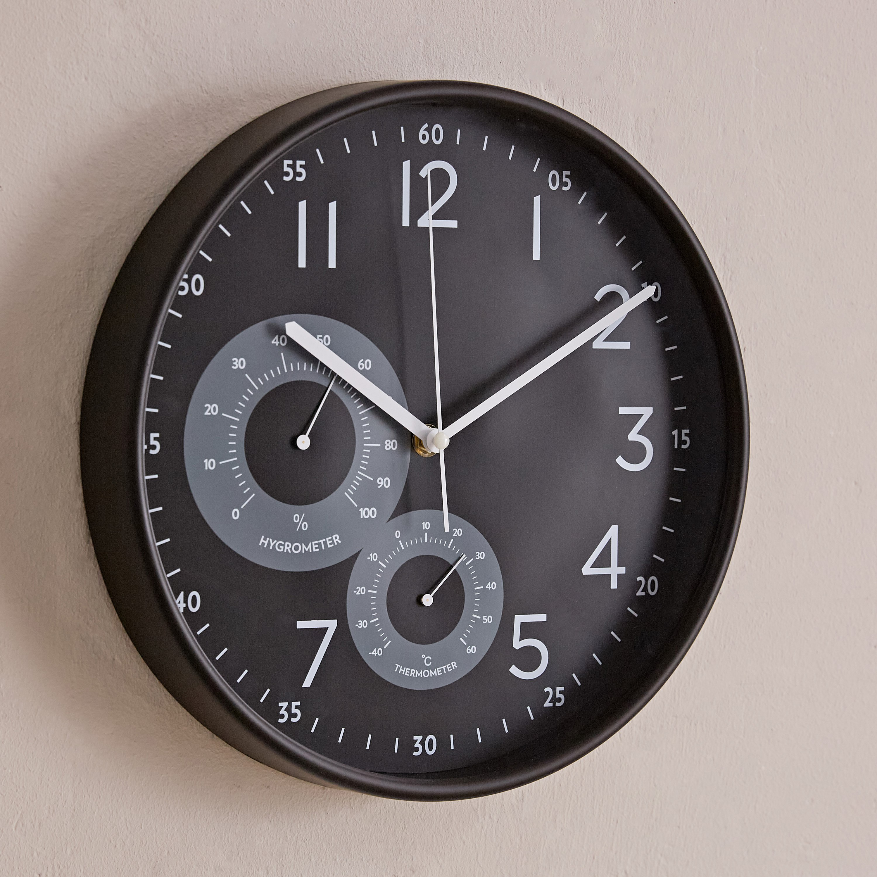ساعة حائط مع ميزان حرارة ومقياس رطوبة من ماسون - 30x4.7 سم-hbxdiningroom-decorandaccessories-clocks-image-1