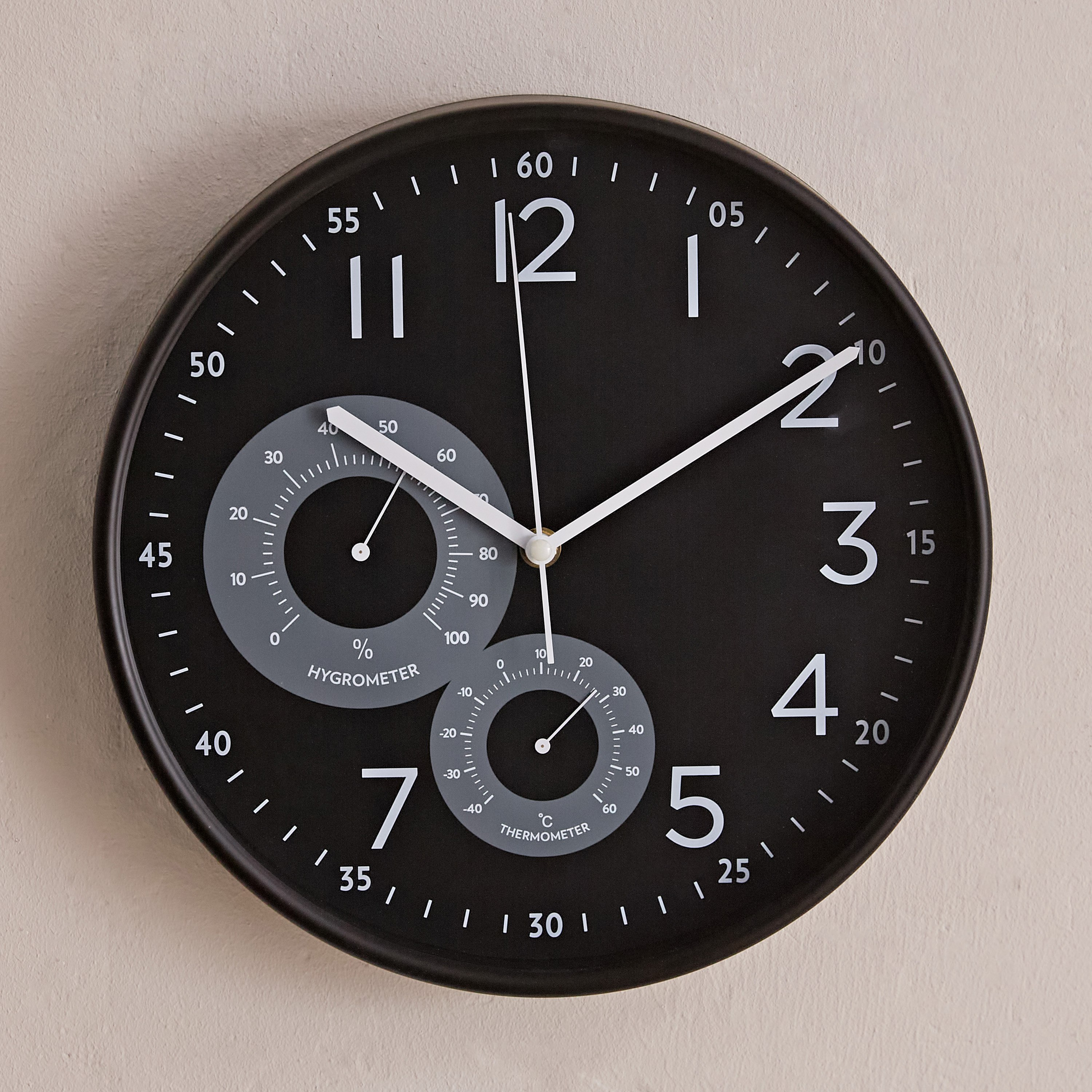 ساعة حائط مع ميزان حرارة ومقياس رطوبة من ماسون - 30x4.7 سم-hbxdiningroom-decorandaccessories-clocks-image-2