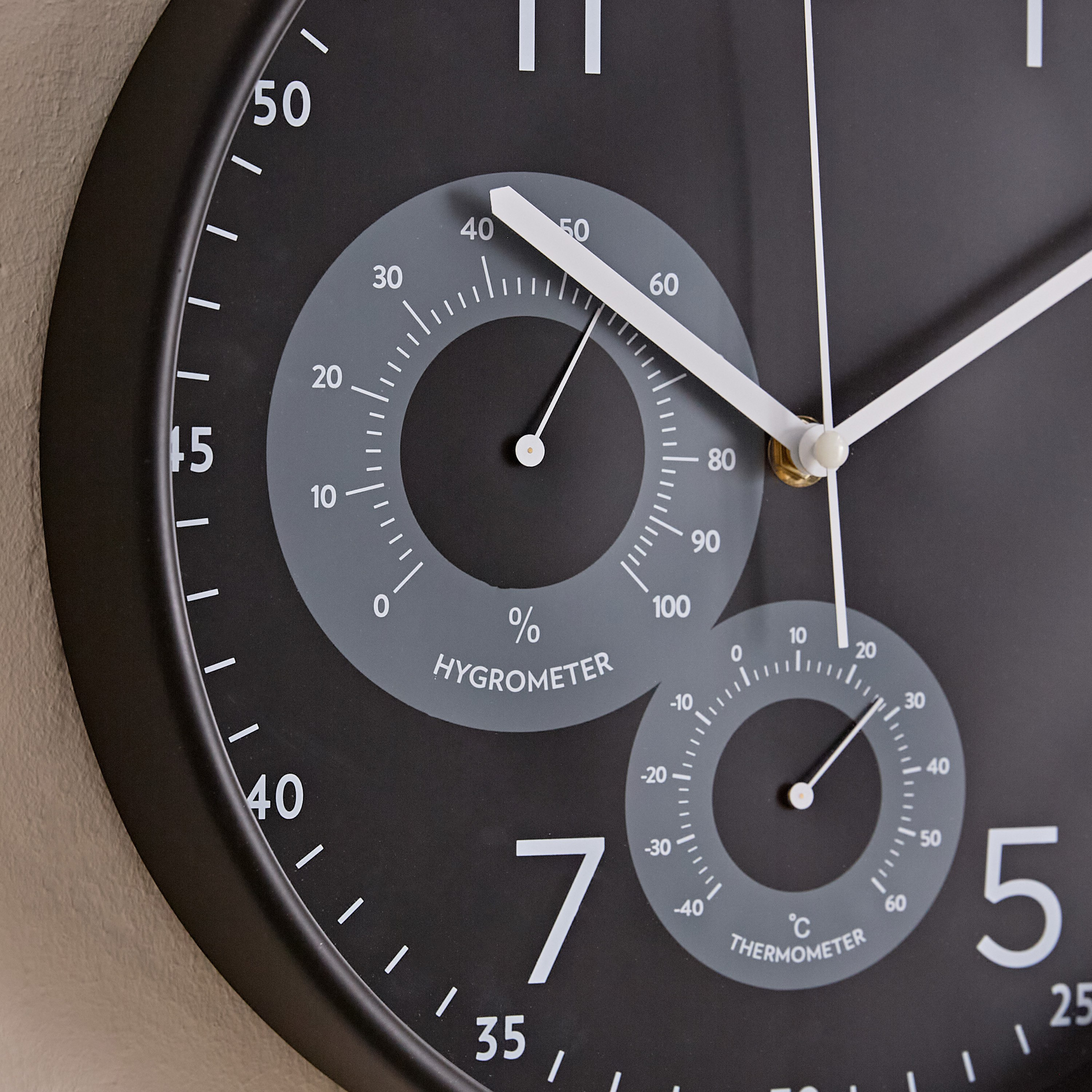 ساعة حائط مع ميزان حرارة ومقياس رطوبة من ماسون - 30x4.7 سم-hbxdiningroom-decorandaccessories-clocks-image-3
