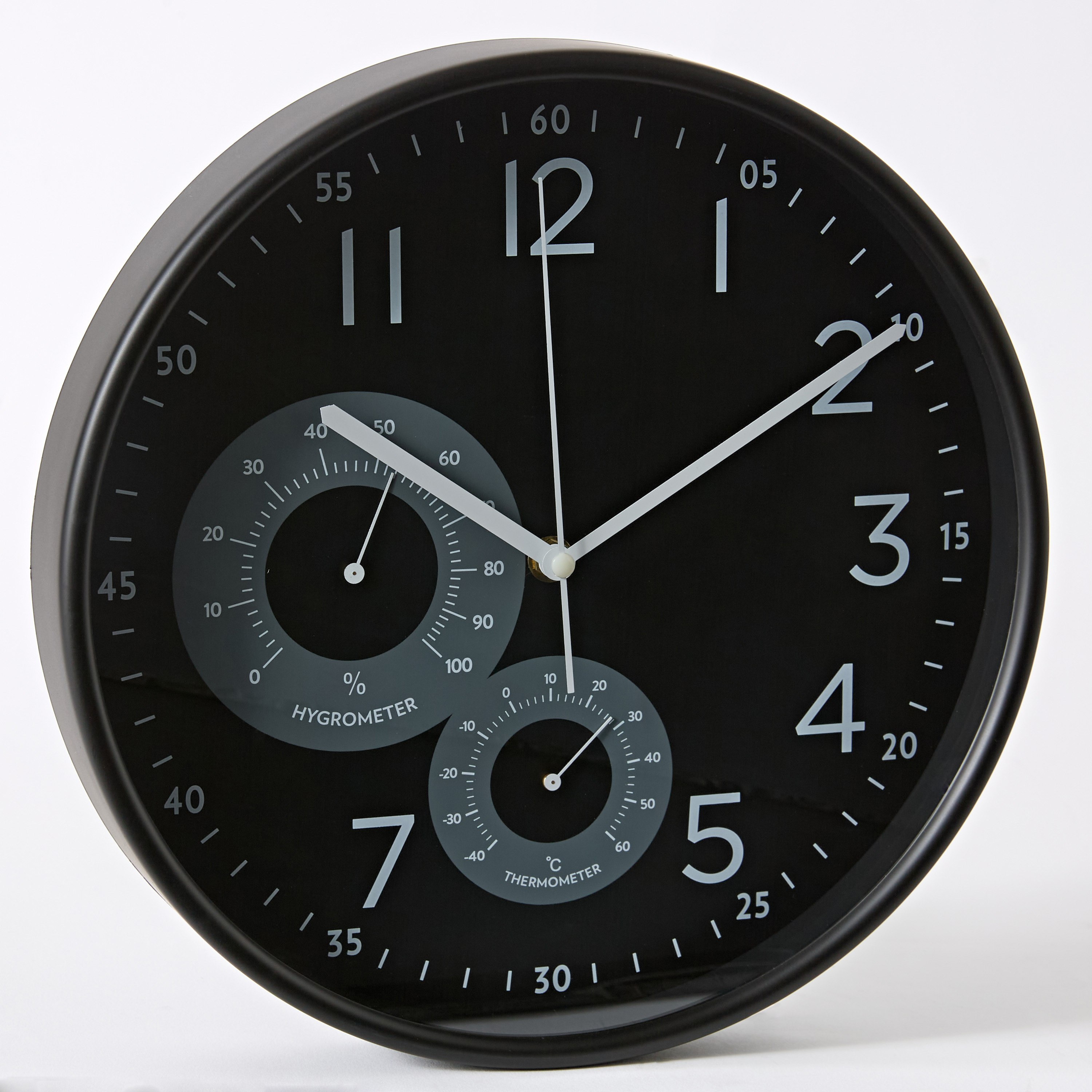 ساعة حائط مع ميزان حرارة ومقياس رطوبة من ماسون - 30x4.7 سم-hbxdiningroom-decorandaccessories-clocks-image-5
