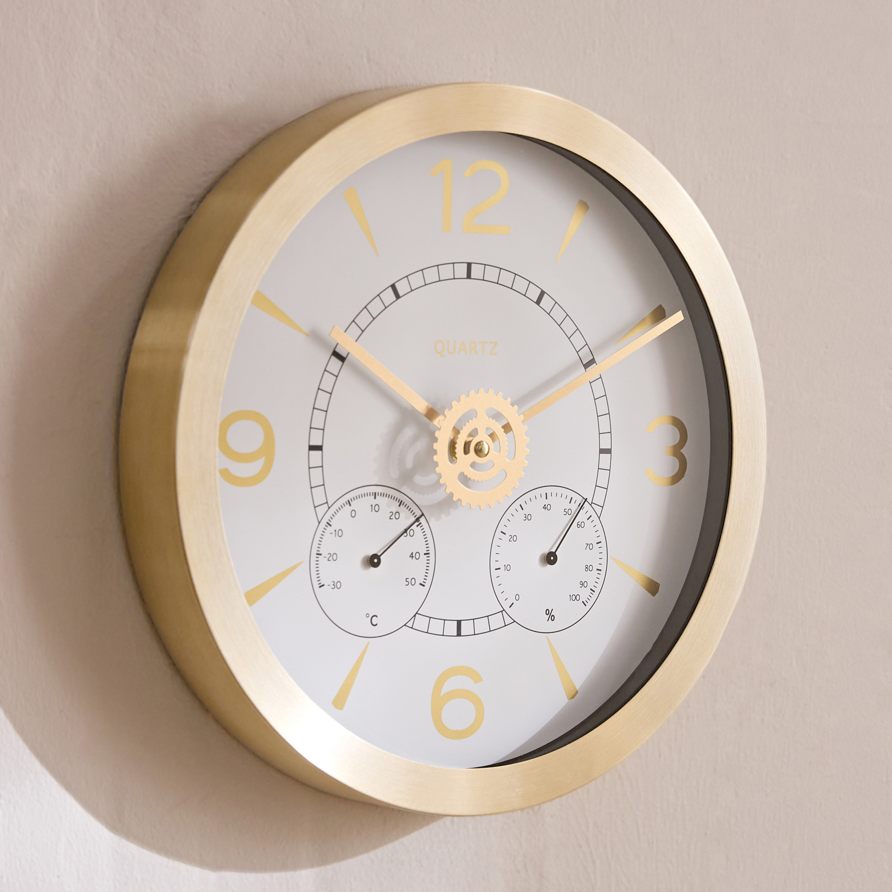 ساعة حائط ألومنيوم بمقياس رطوبة ومقياس حرارة من ماسون- 30x4.2 سم-hbxdiningroom-decorandaccessories-clocks-image-1