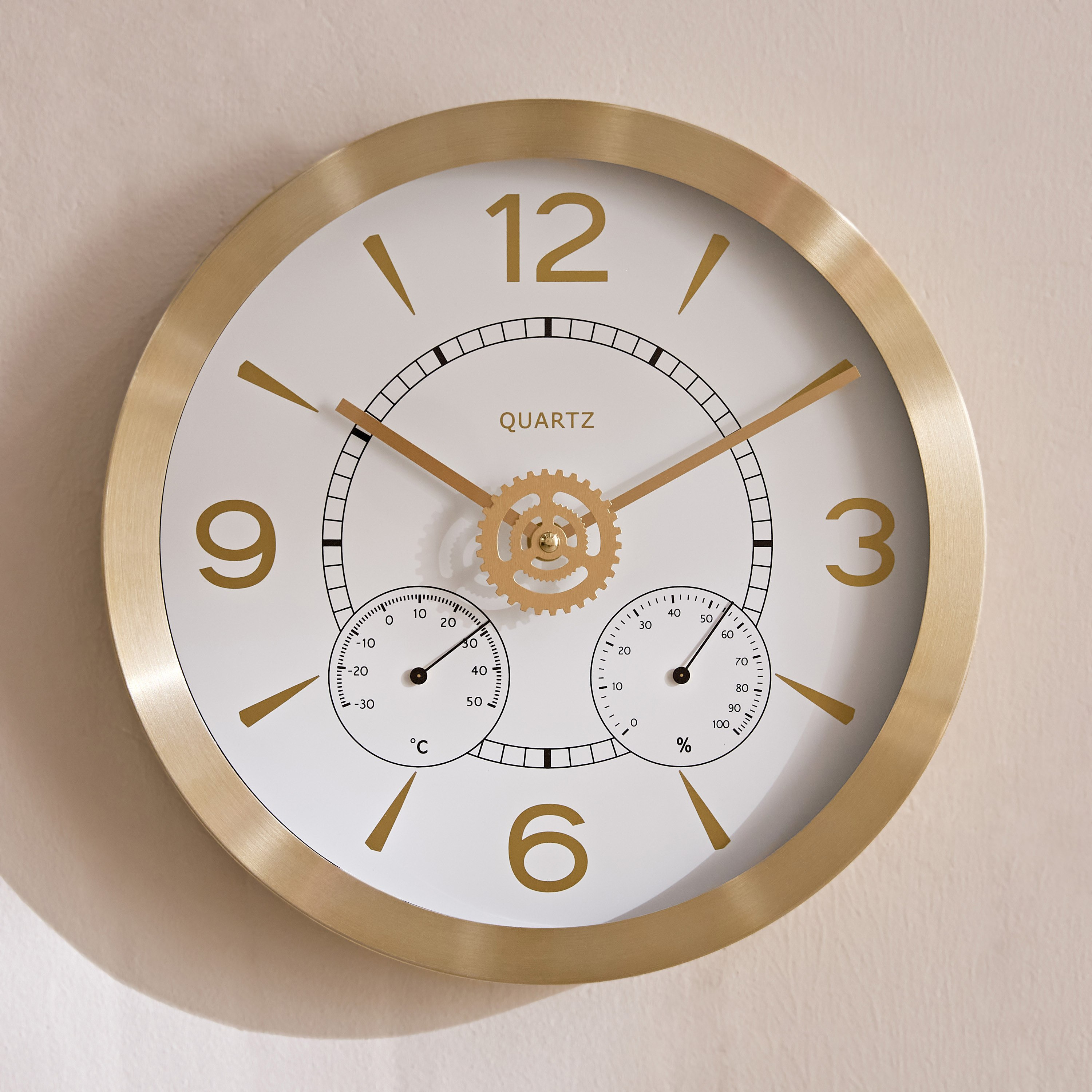 ساعة حائط ألومنيوم بمقياس رطوبة ومقياس حرارة من ماسون- 30x4.2 سم-hbxdiningroom-decorandaccessories-clocks-image-2