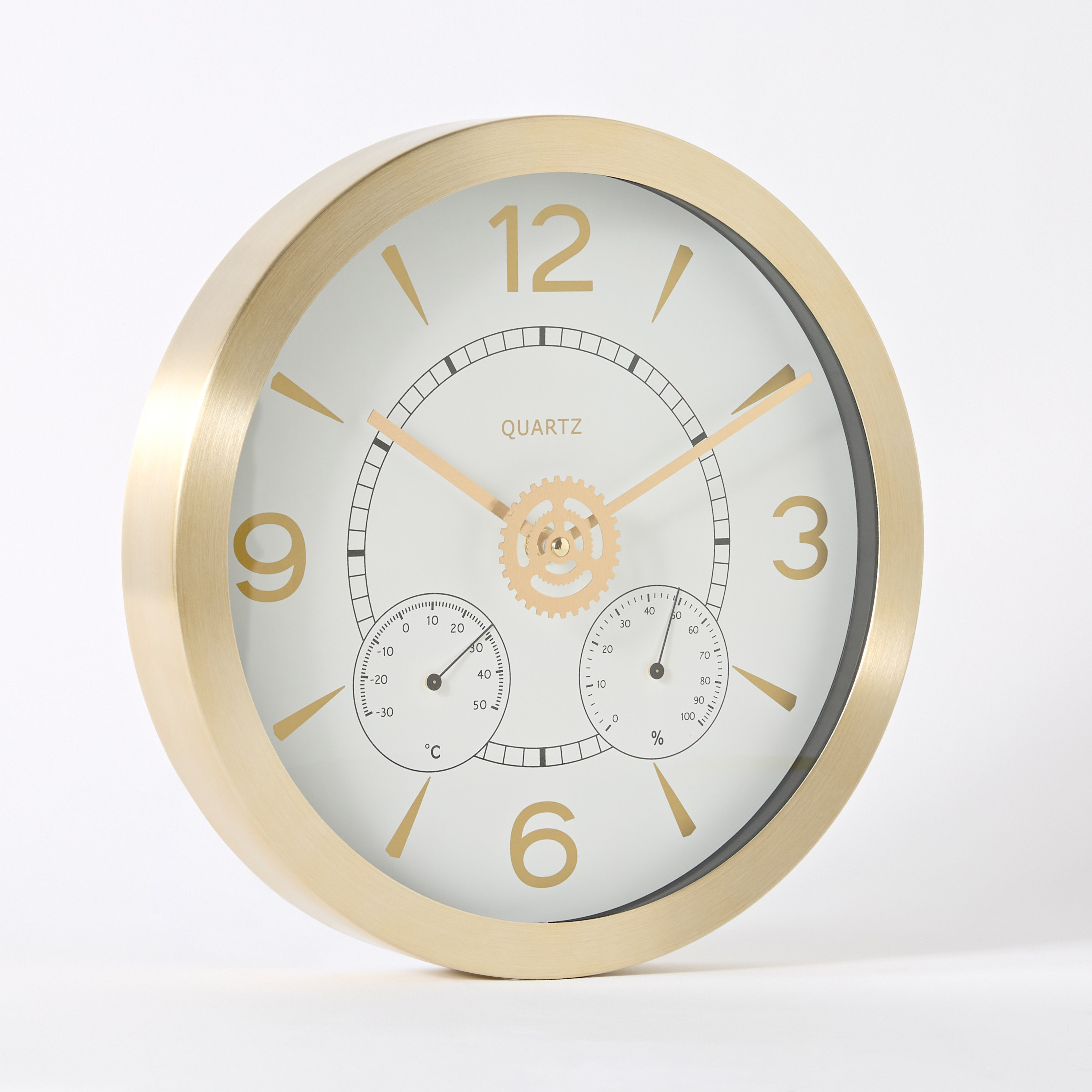 ساعة حائط ألومنيوم بمقياس رطوبة ومقياس حرارة من ماسون- 30x4.2 سم-hbxdiningroom-decorandaccessories-clocks-image-5