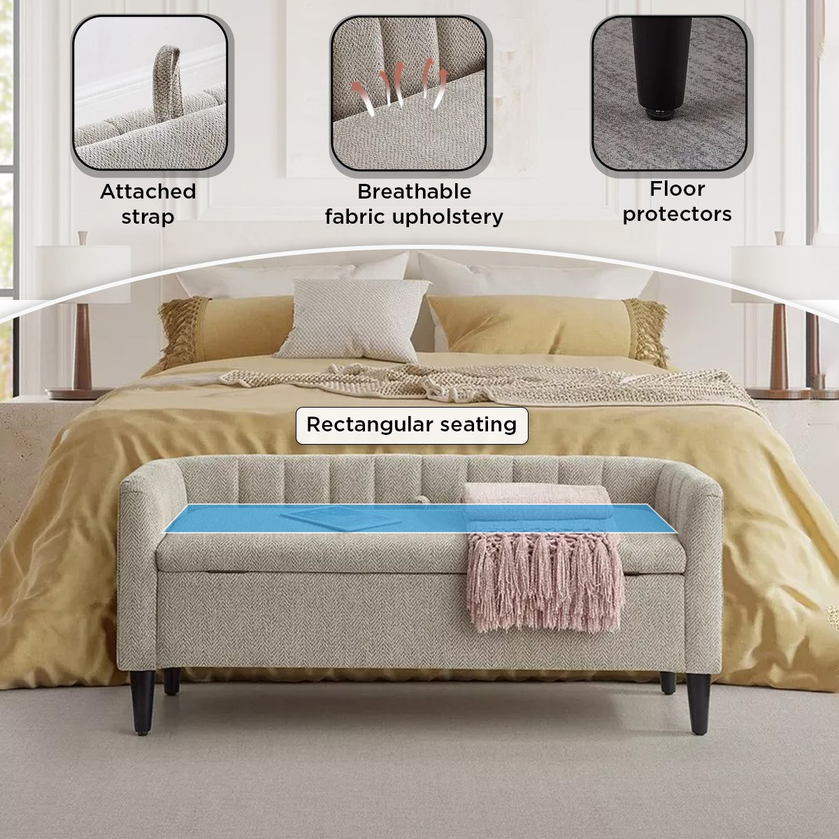مقعد بنش قماش بمساحة تخزين من إلفيا-hbxfurniture-sofasandarmchairs-benches-image-5