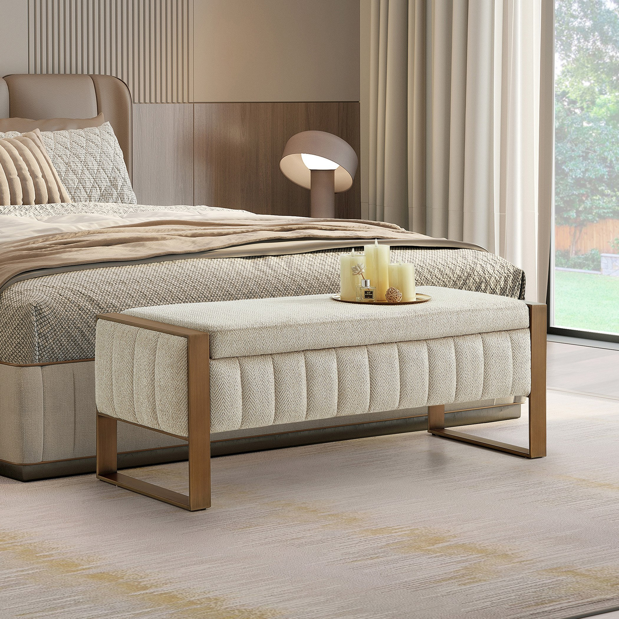 Avalon Fabric Bench with Storage-hbxfurniture-sofasandarmchairs-benches-image-1