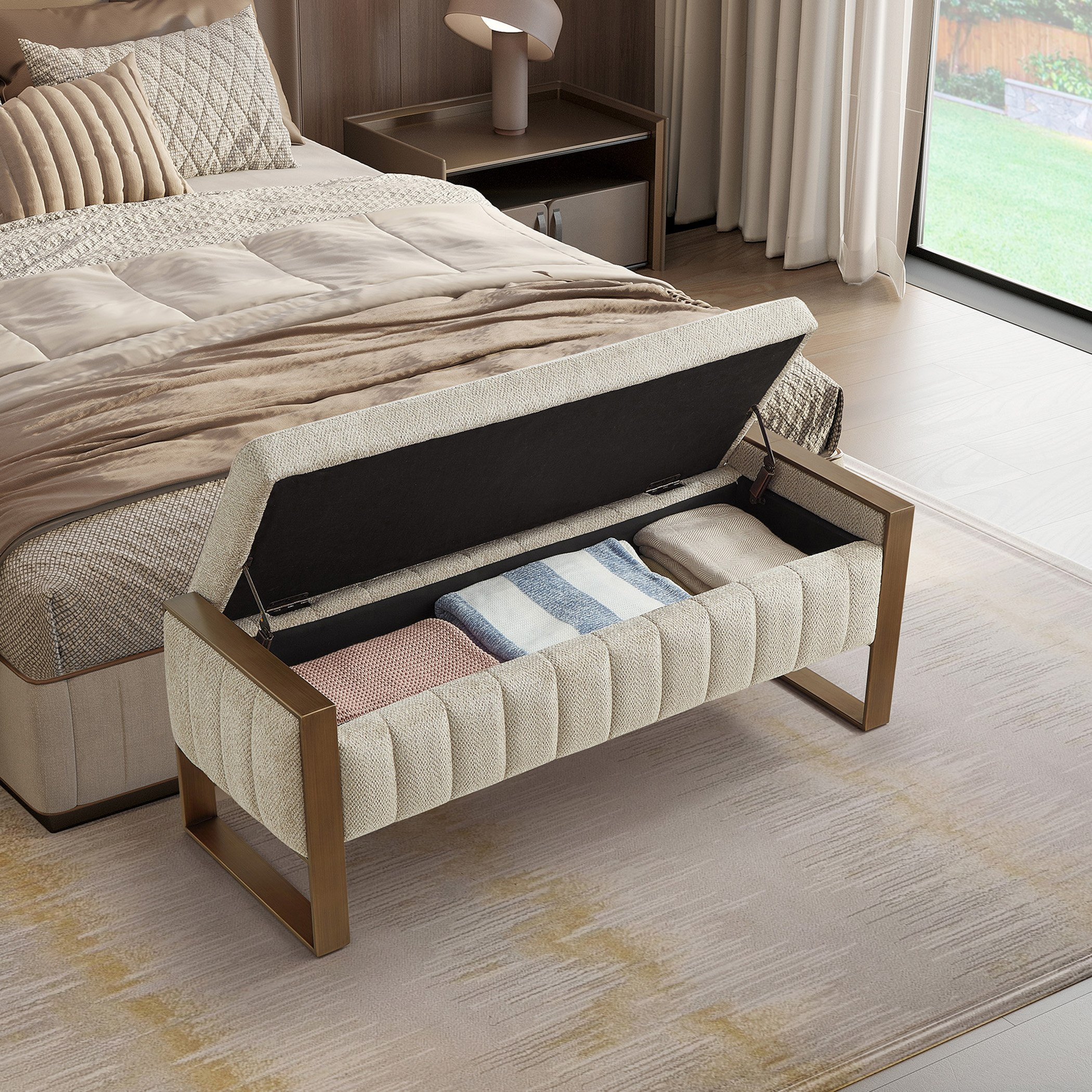 Avalon Fabric Bench with Storage-hbxfurniture-sofasandarmchairs-benches-image-2