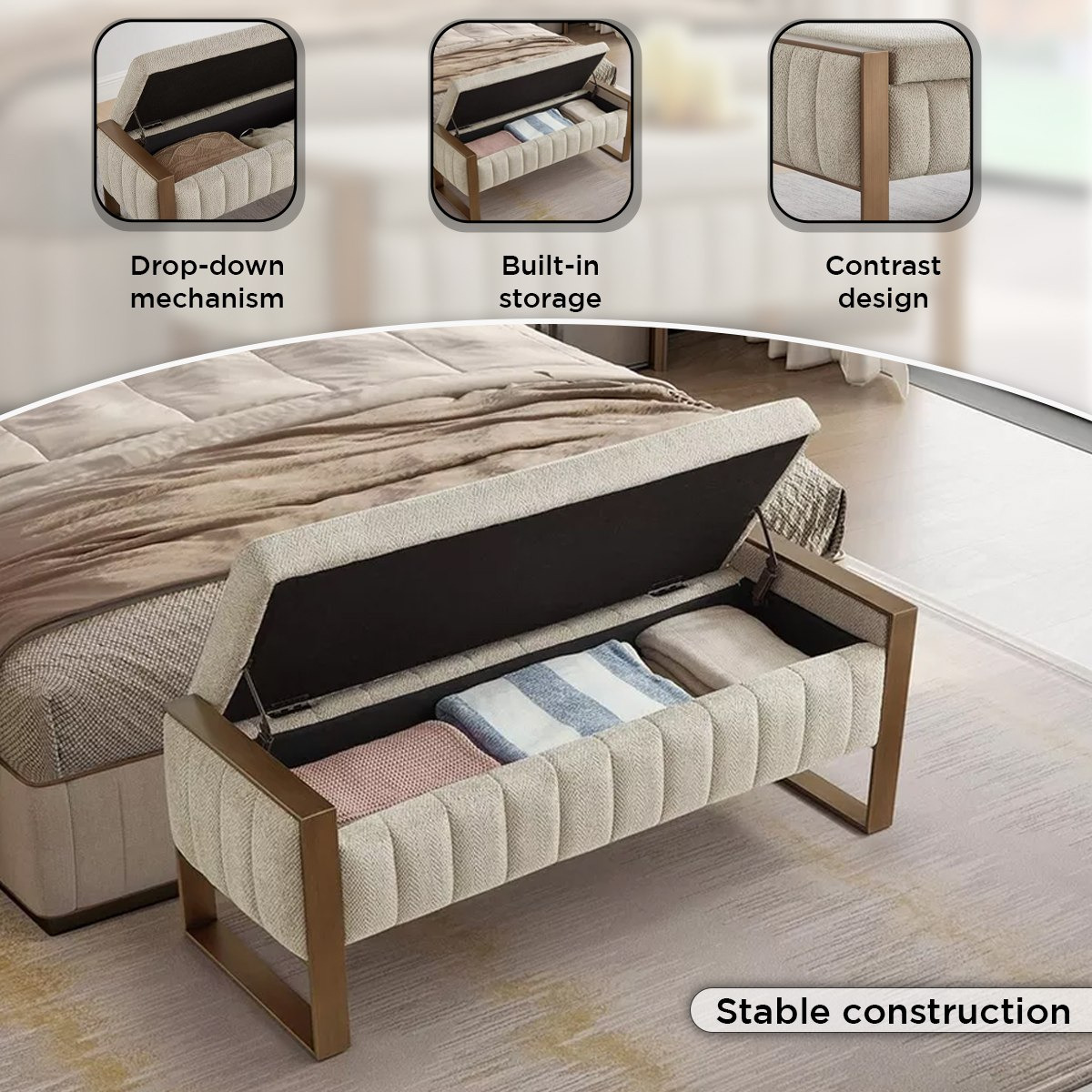 Avalon Fabric Bench with Storage-hbxfurniture-sofasandarmchairs-benches-image-5