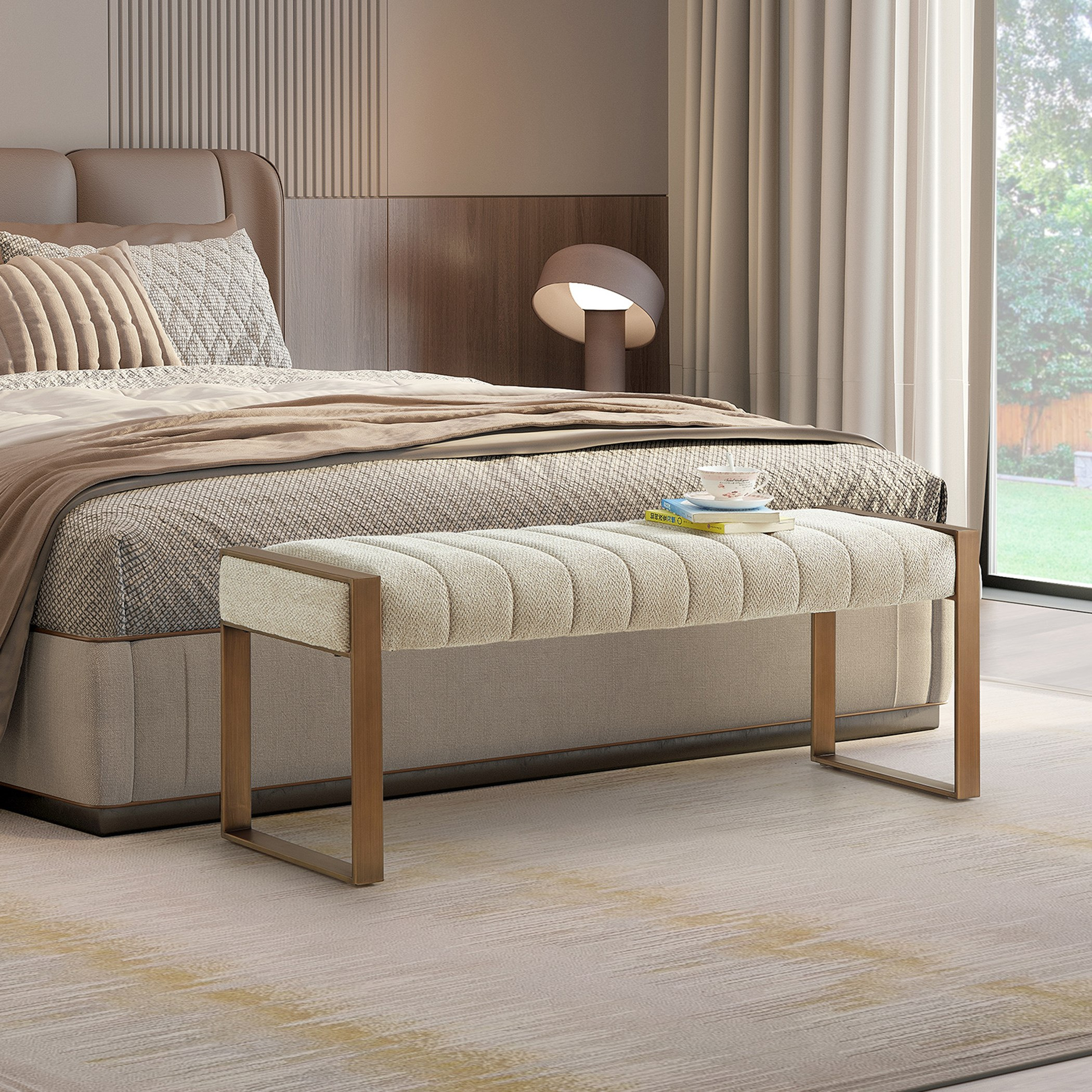 مقعد بنش قماش من تيمارو-hbxfurniture-sofasandarmchairs-benches-image-1