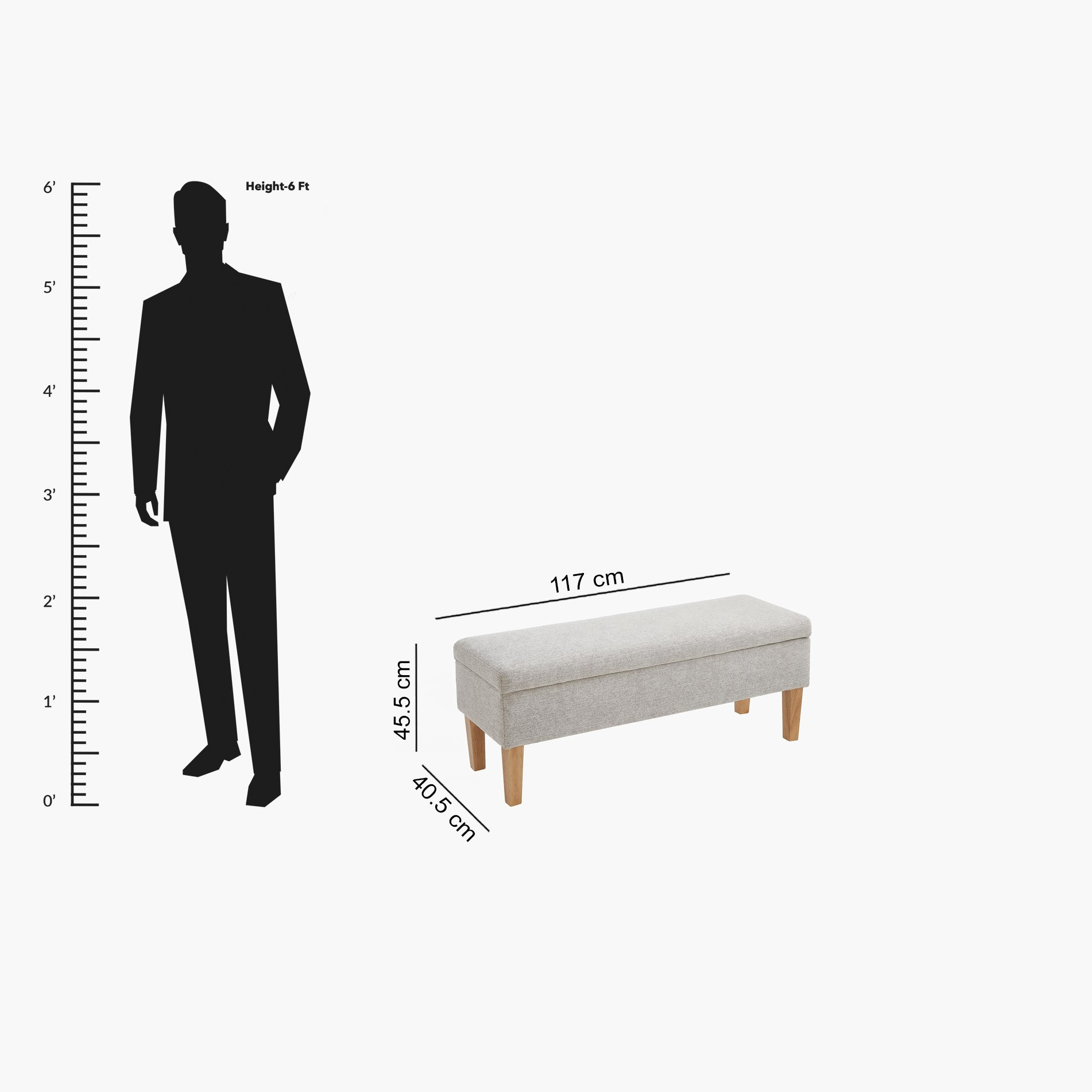 مقعد بنش قماش بمساحة تخزين  من كارول-hbxfurniture-sofasandarmchairs-benches-image-10
