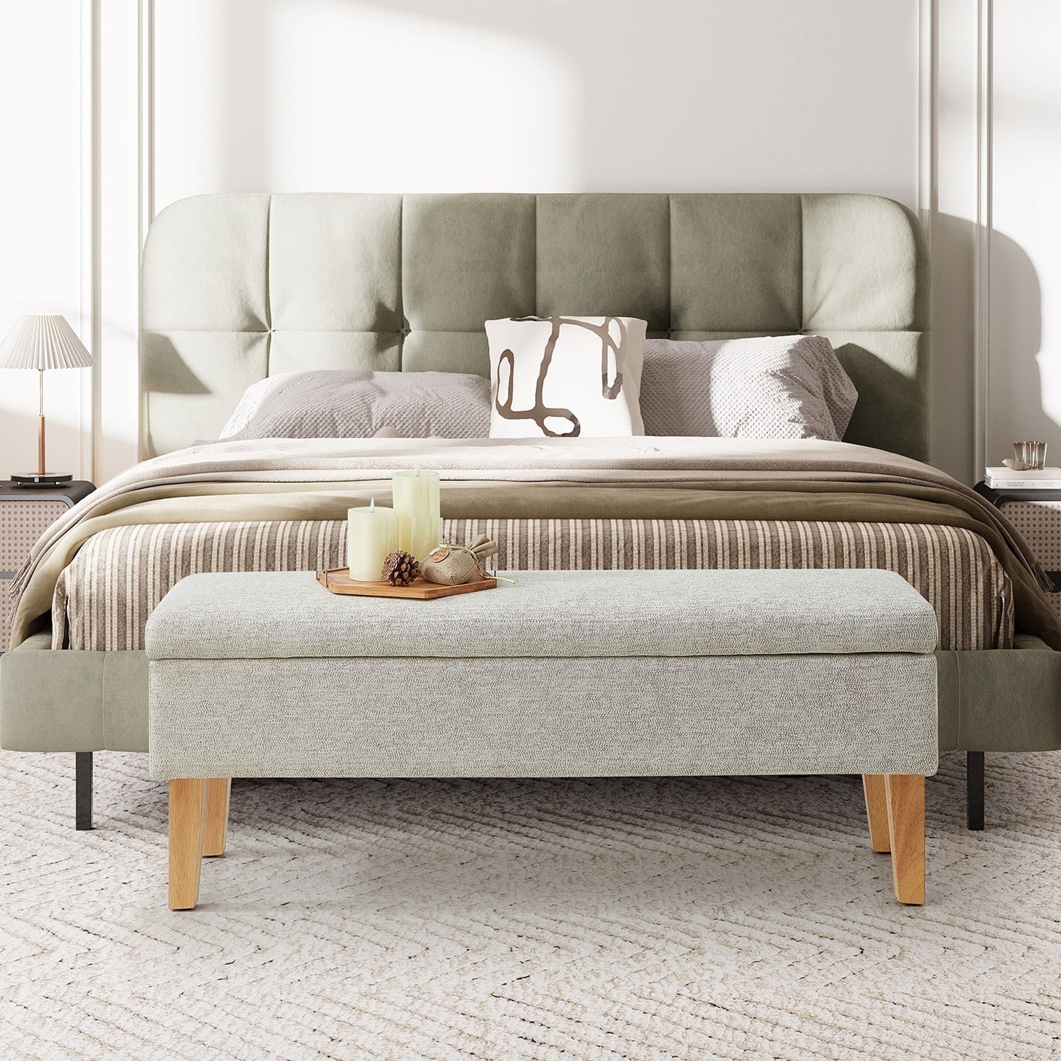 مقعد بنش قماش بمساحة تخزين  من كارول-hbxfurniture-sofasandarmchairs-benches-image-8