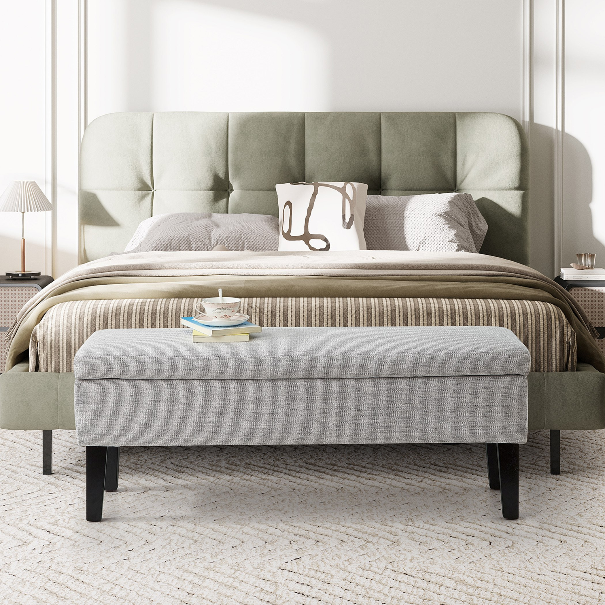 مقعد بنش قماش بمساحة تخزين  من كارول-hbxfurniture-sofasandarmchairs-benches-image-8