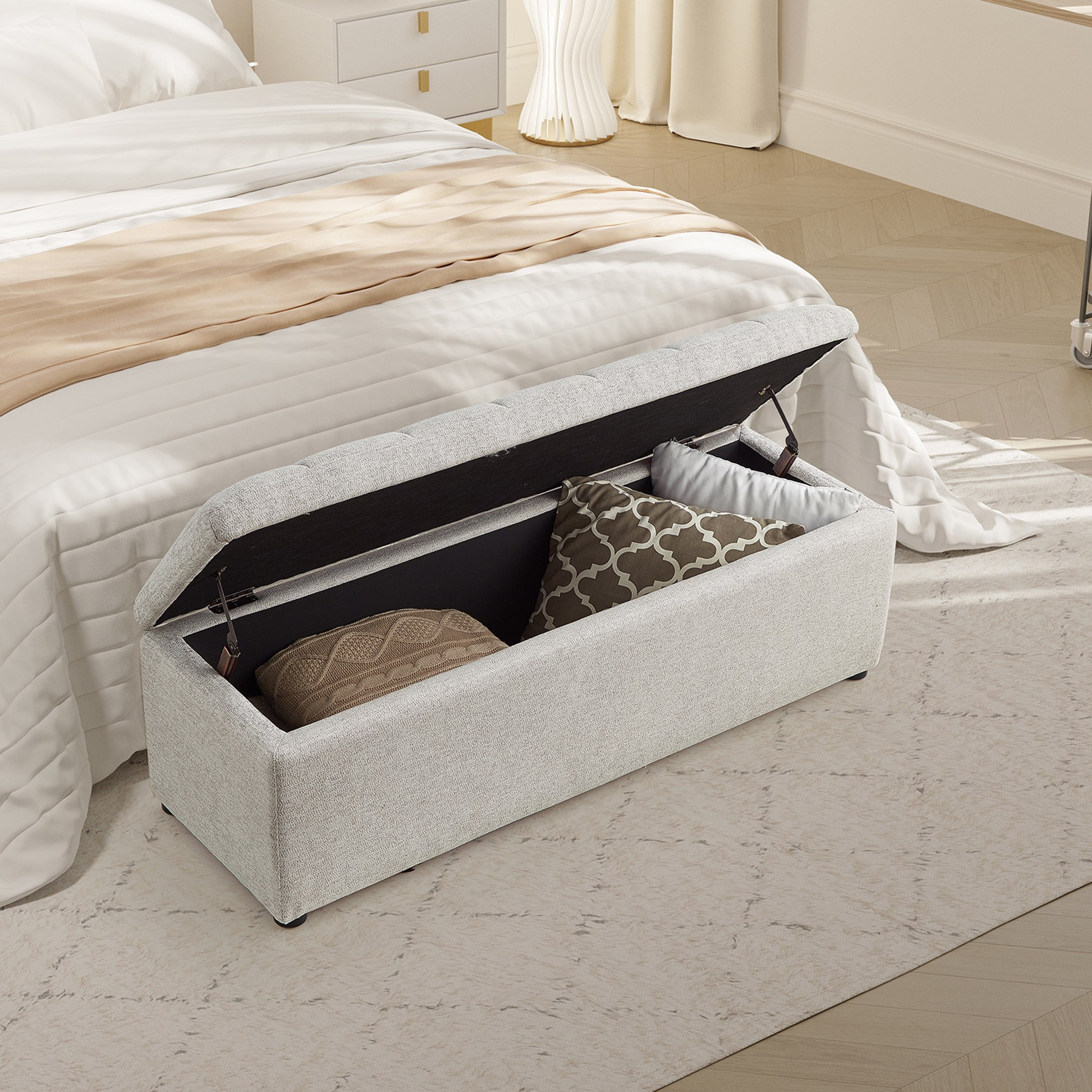 مقعد بنش قماش بمساحة تخزين من أورلين-hbxfurniture-sofasandarmchairs-benches-image-9