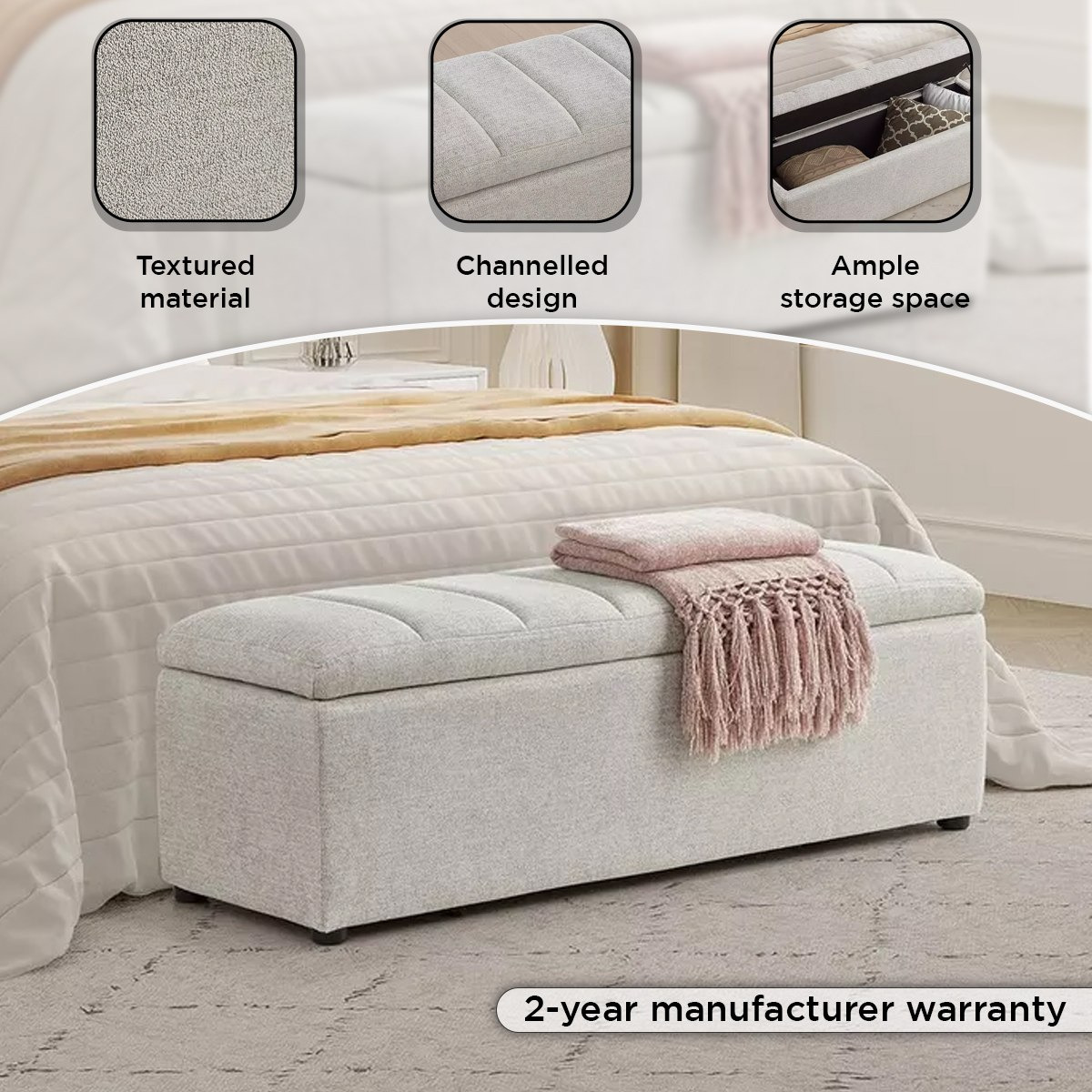 مقعد بنش قماش بمساحة تخزين من أورلين-hbxfurniture-sofasandarmchairs-benches-image-4