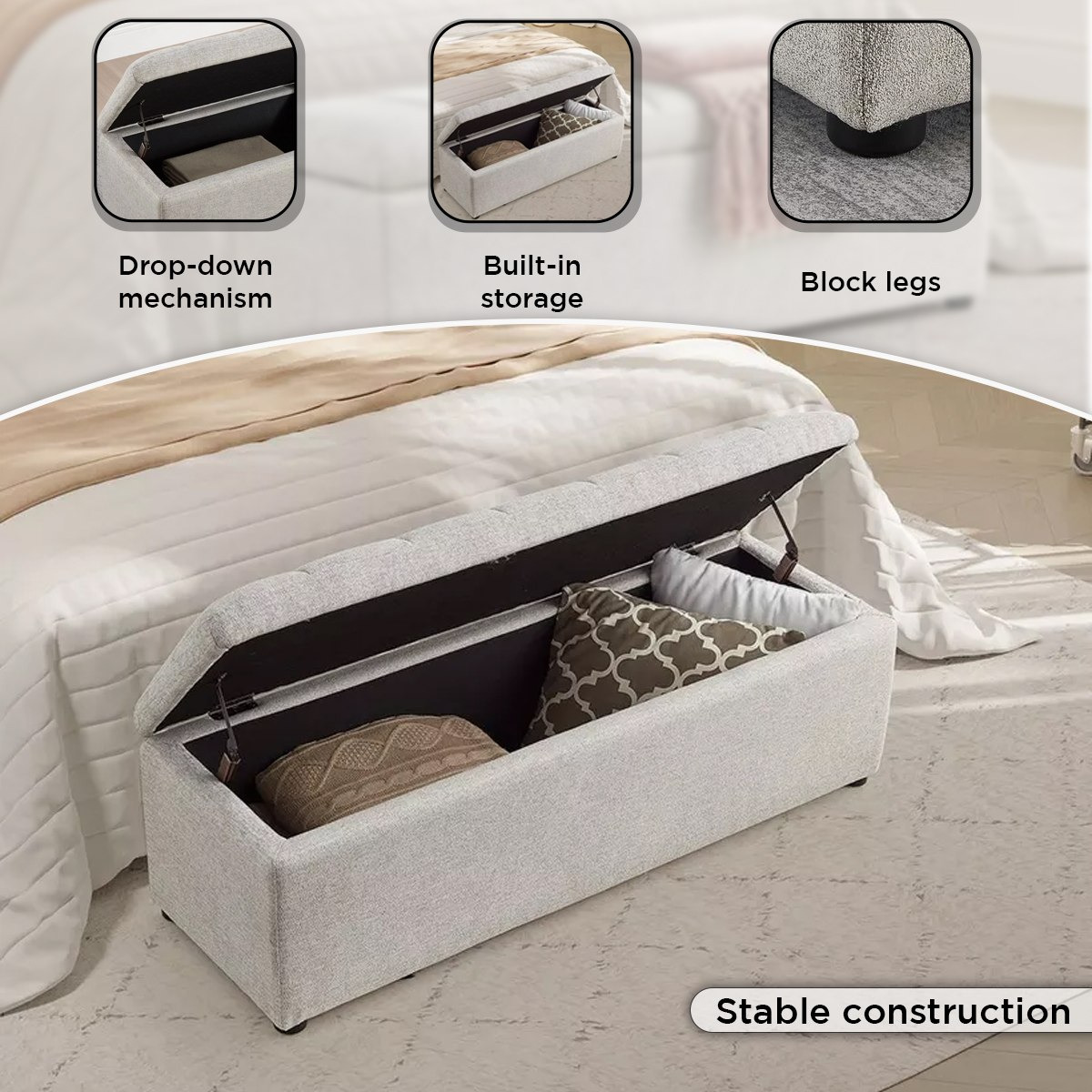 مقعد بنش قماش بمساحة تخزين من أورلين-hbxfurniture-sofasandarmchairs-benches-image-5