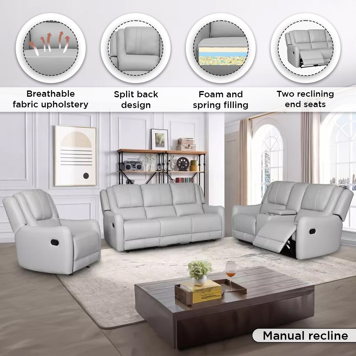 كنبة استرخاء قماش 3 مقاعد من جوردن-hbxfurniture-sofasandarmchairs-reclinersofas-image-5