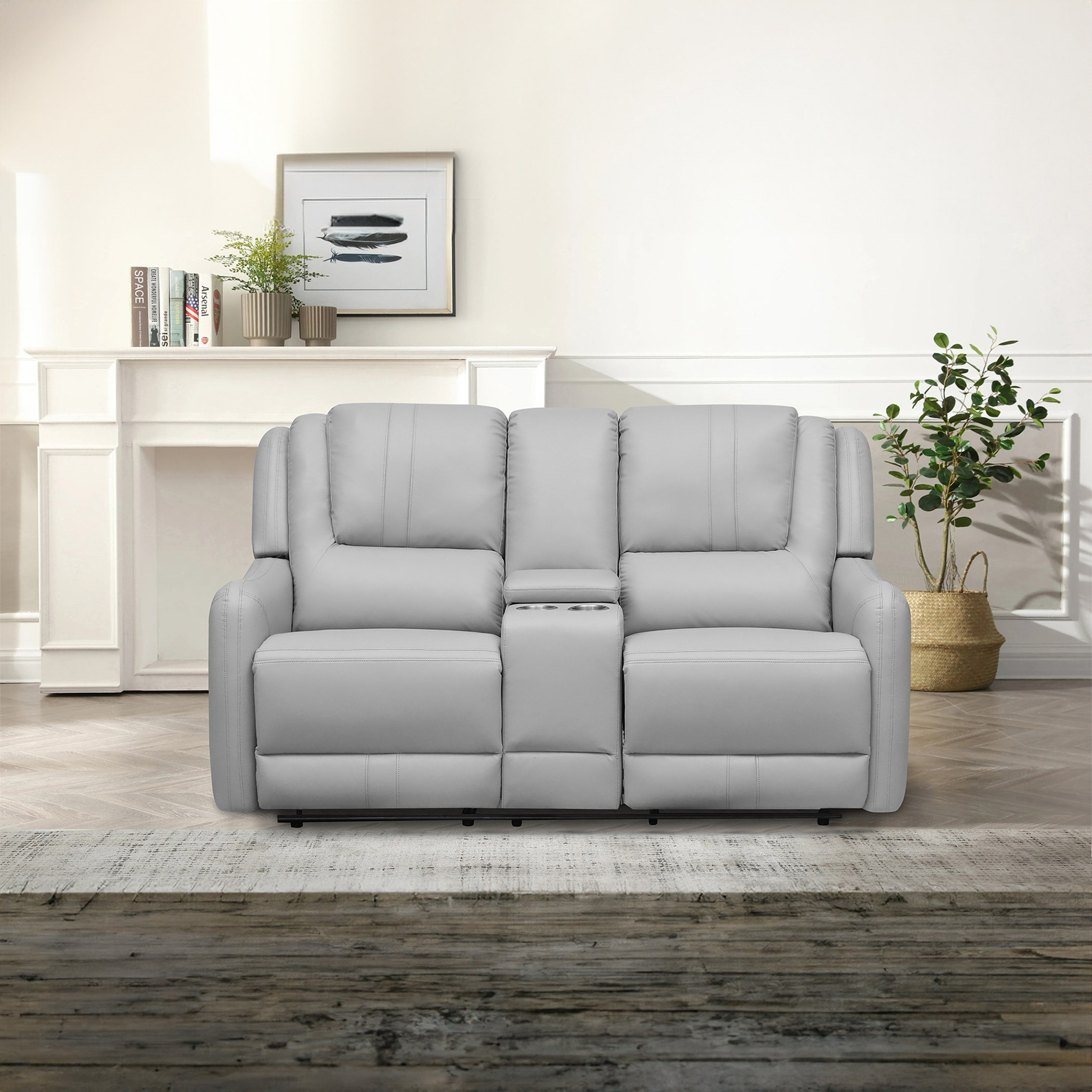 2 seater sofa with cup holders sale