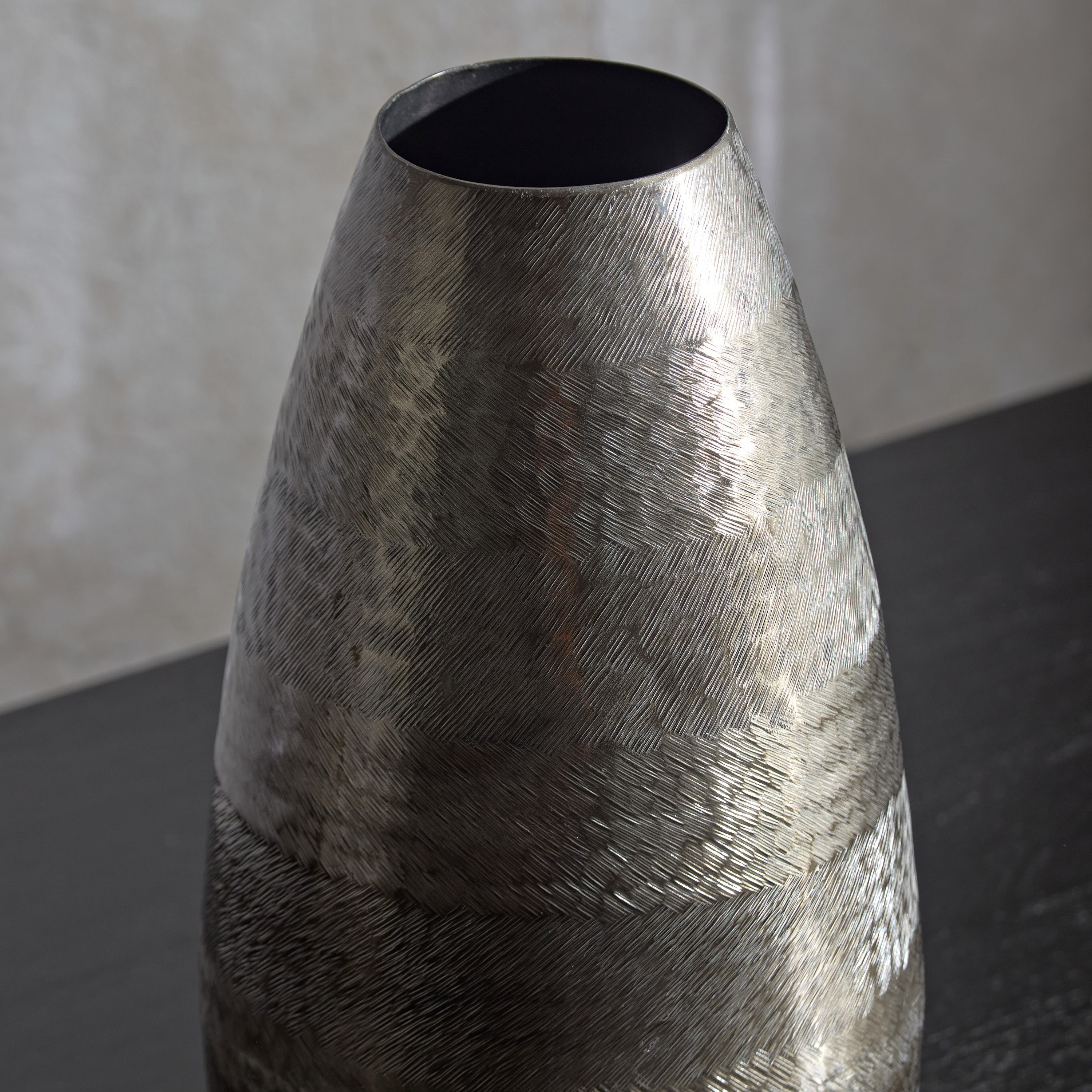 Litt Aluminium Zig Zag Etched Drop Vase - 16x16x31 cm-hbxbedroom-decorandaccessories-vases-image-3