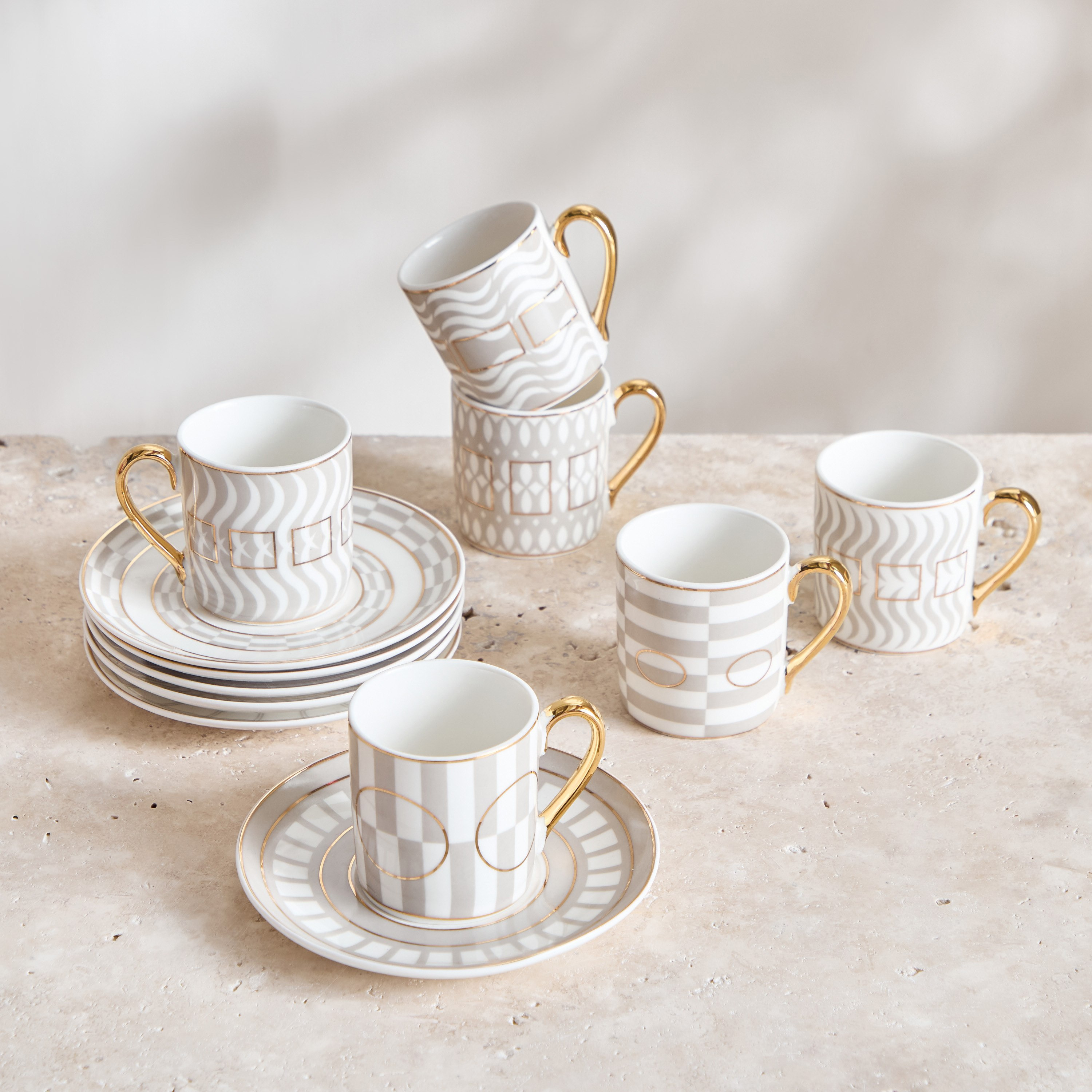طقم فناجين إسبريسو وصحون 12 قطعة من كيري - 80 مل-hbxhomeware-hbxkitchen-image-1