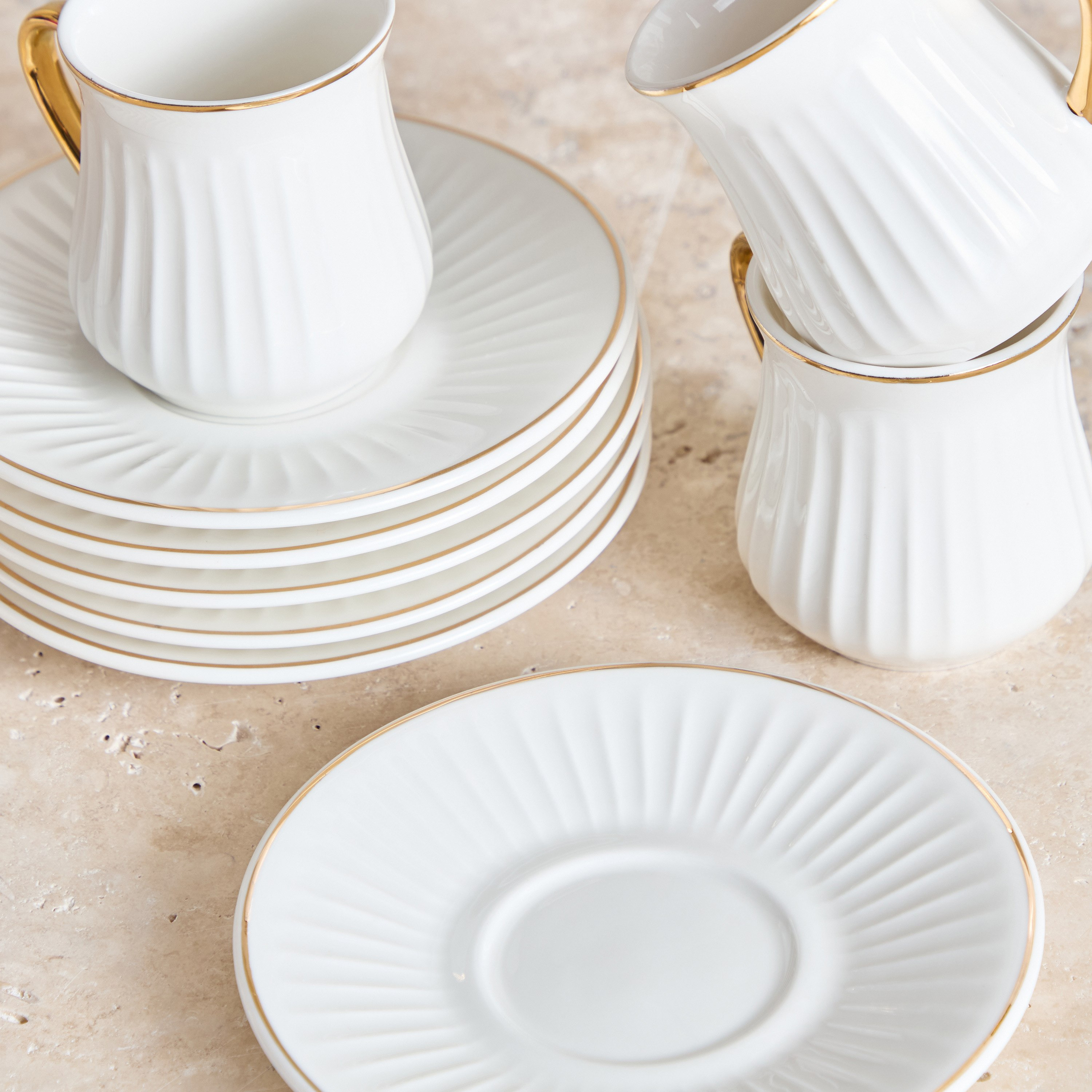 طقم فناجين إسبريسو وصحون 12 قطعة من عامر - 100 مل-hbxhomeware-hbxkitchen-image-2